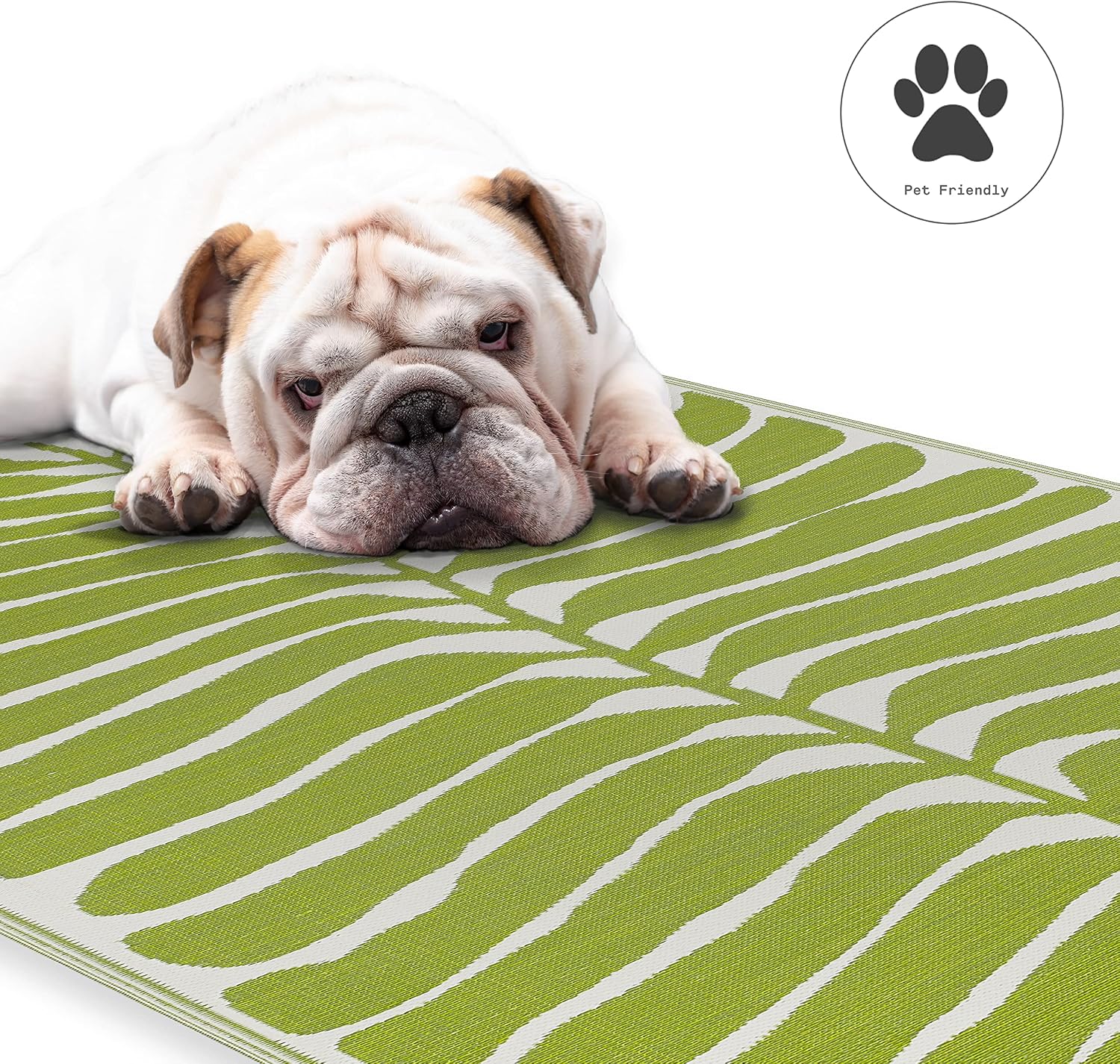 Fab Habitat Outdoor Rug - Waterproof, Fade Resistant, Crease-Free - Premium Recycled Plastic - Geo Tribal - Porch, Deck, Balcony, Mudroom