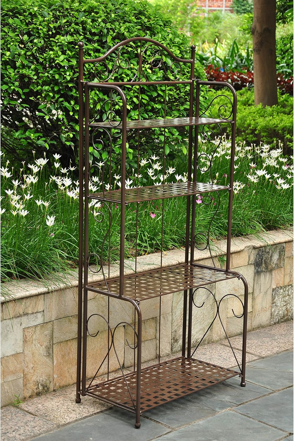 4-Tier Iron Indoor/Outdoor Bakers Rack (Bronze)
