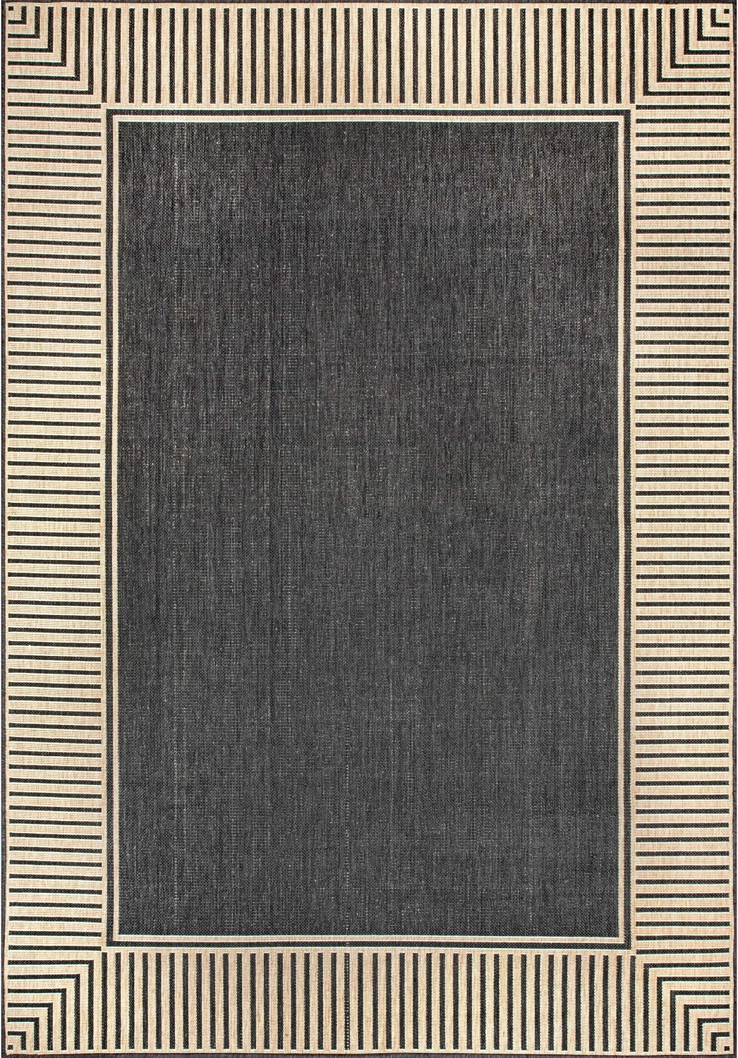 nuLOOM Asha Light Brown Bordered Indoor/Outdoor Area Rug, 4' x 5'