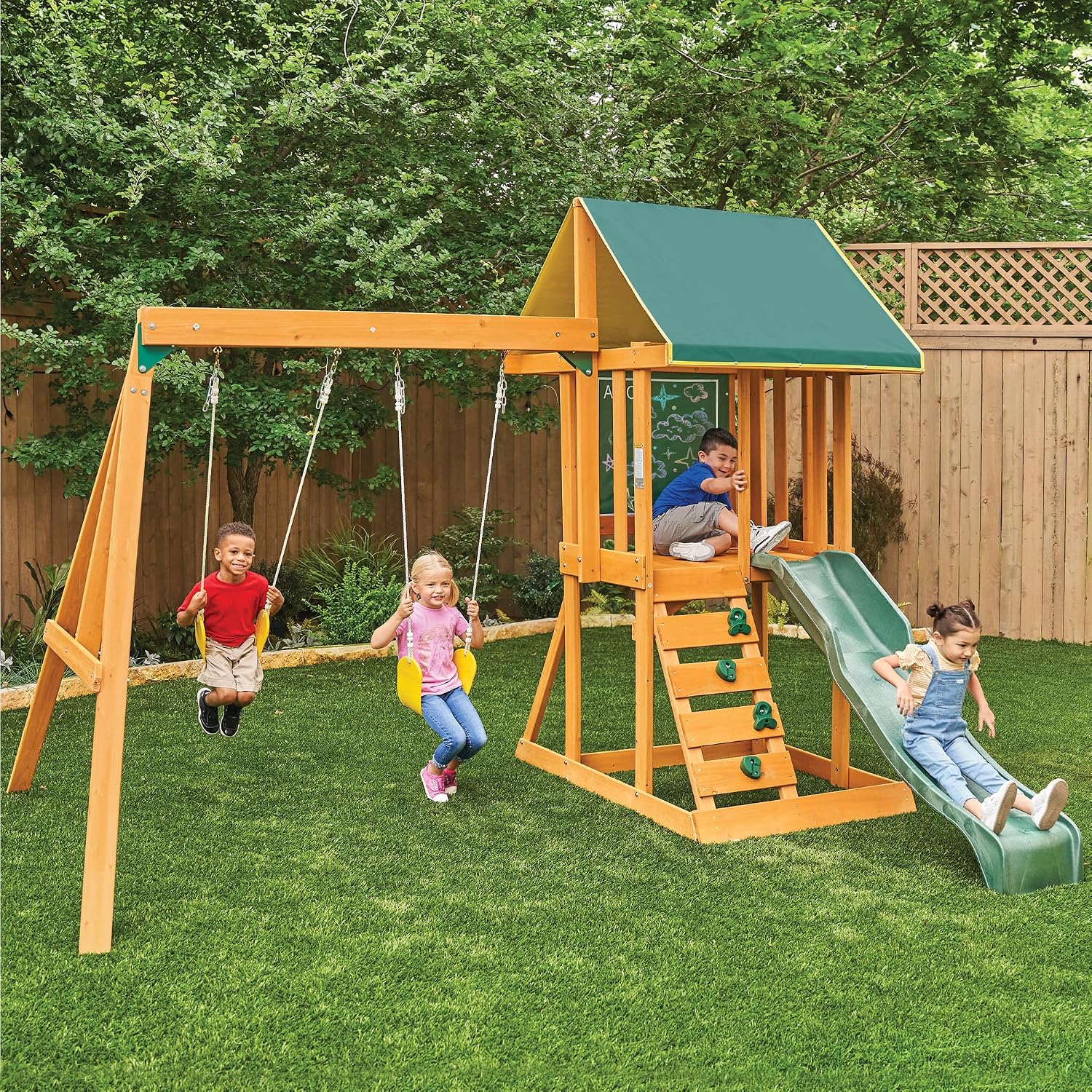KidKraft Appleton Wooden Swing Set, (Amazon Exclusive)