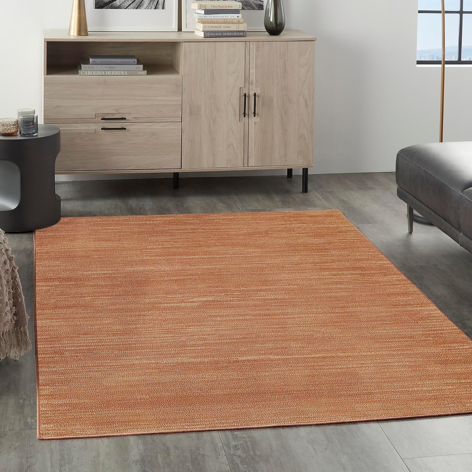 Nourison Home Essentials Indoor Outdoor Area Rug, Ivory Beige, 7' x 10'