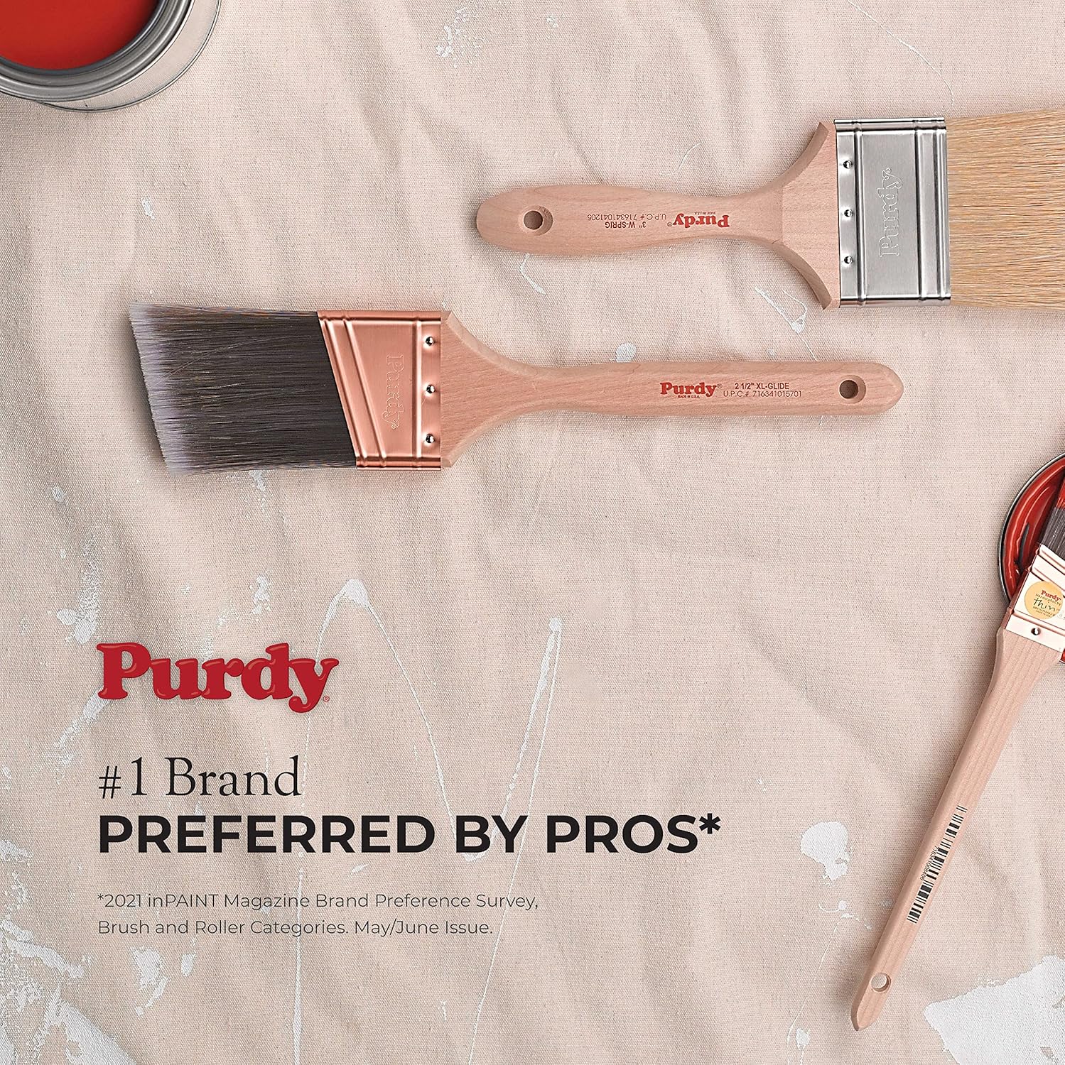 Purdy 144152335 XL Angular Trim Glide Brush, 3-1/2'