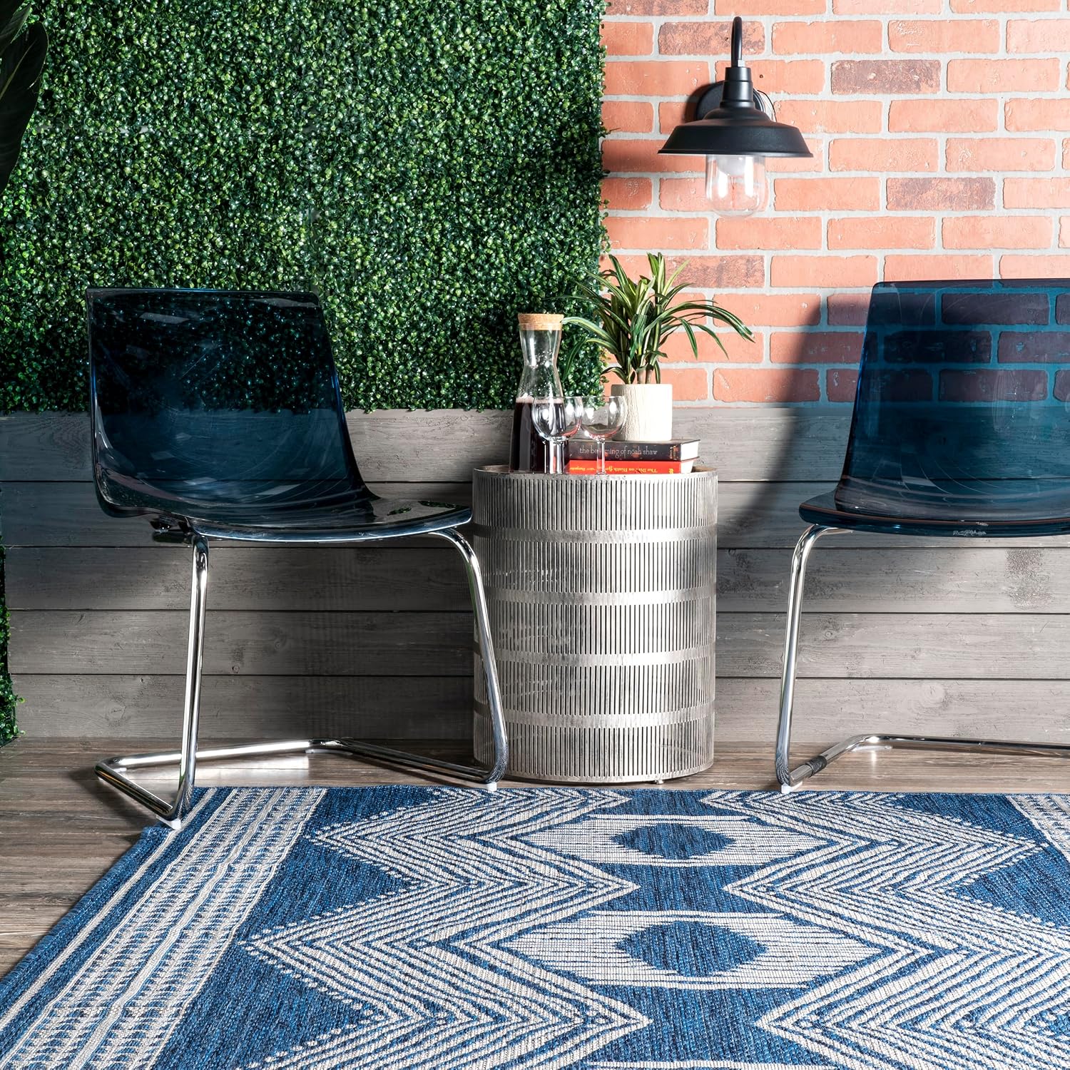 nuLOOM Ranya Light Brown Geometric Indoor/Outdoor Area Rug, 4' x 5'