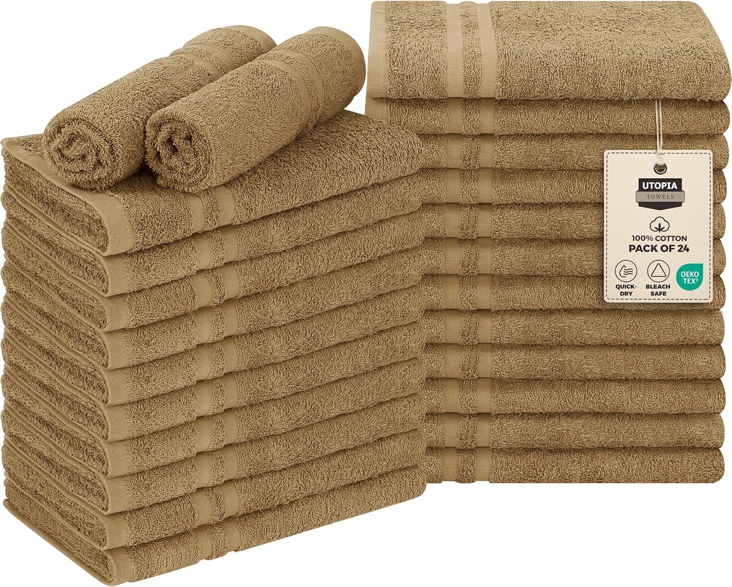 Utopia Towels Bleach Proof Salon Towels, Pack of 24, 16x27 in, Black | Bleach Safe 100% Cotton Salon Towels - Super Absorbent, Durable Ideal for Salon