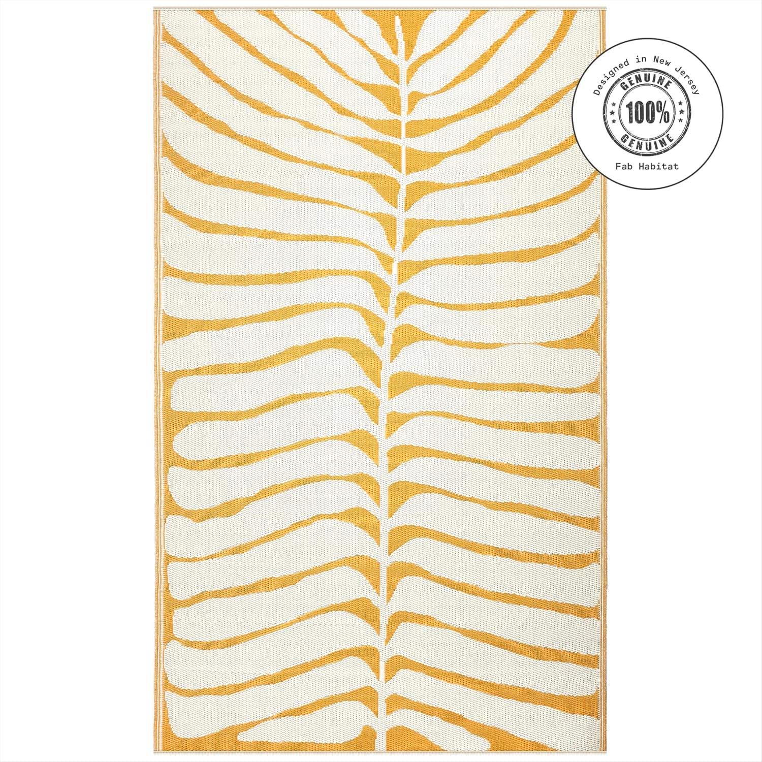 Fab Habitat Outdoor Rug - Waterproof, Fade Resistant, Crease-Free - Premium Recycled Plastic - Geo Tribal - Porch, Deck, Balcony, Mudroom