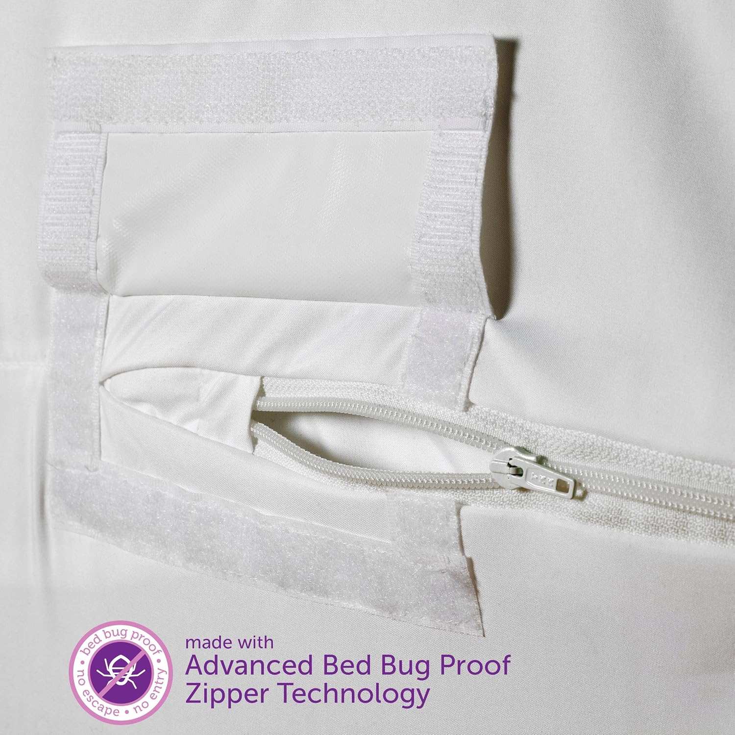 AllerEase Ultimate Allergy Protection and Comfort Zippered Mattress Protector Queen, White
