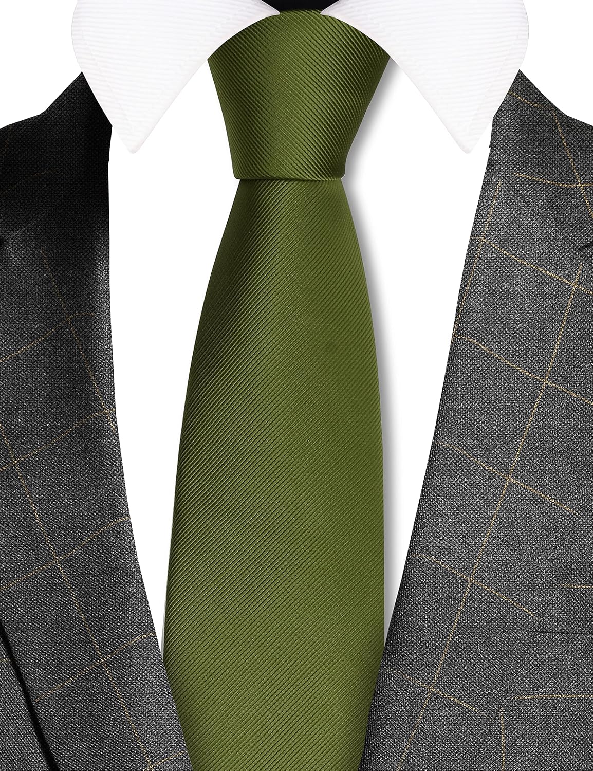 GUSLESON Classic New 3.15"（8cm） Men's Solid Color Necktie Wedding Business Tie + Gift Box