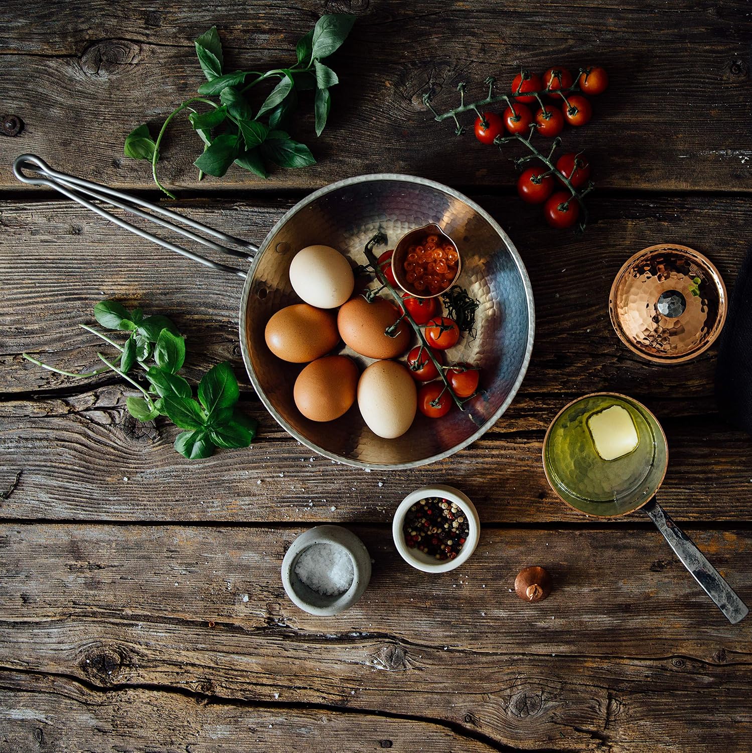 Sertodo Copper Skillet Pan | 8 inch Diameter | Patented Stainless Steel Handle System | Naturally Non-Stick Tin Lining