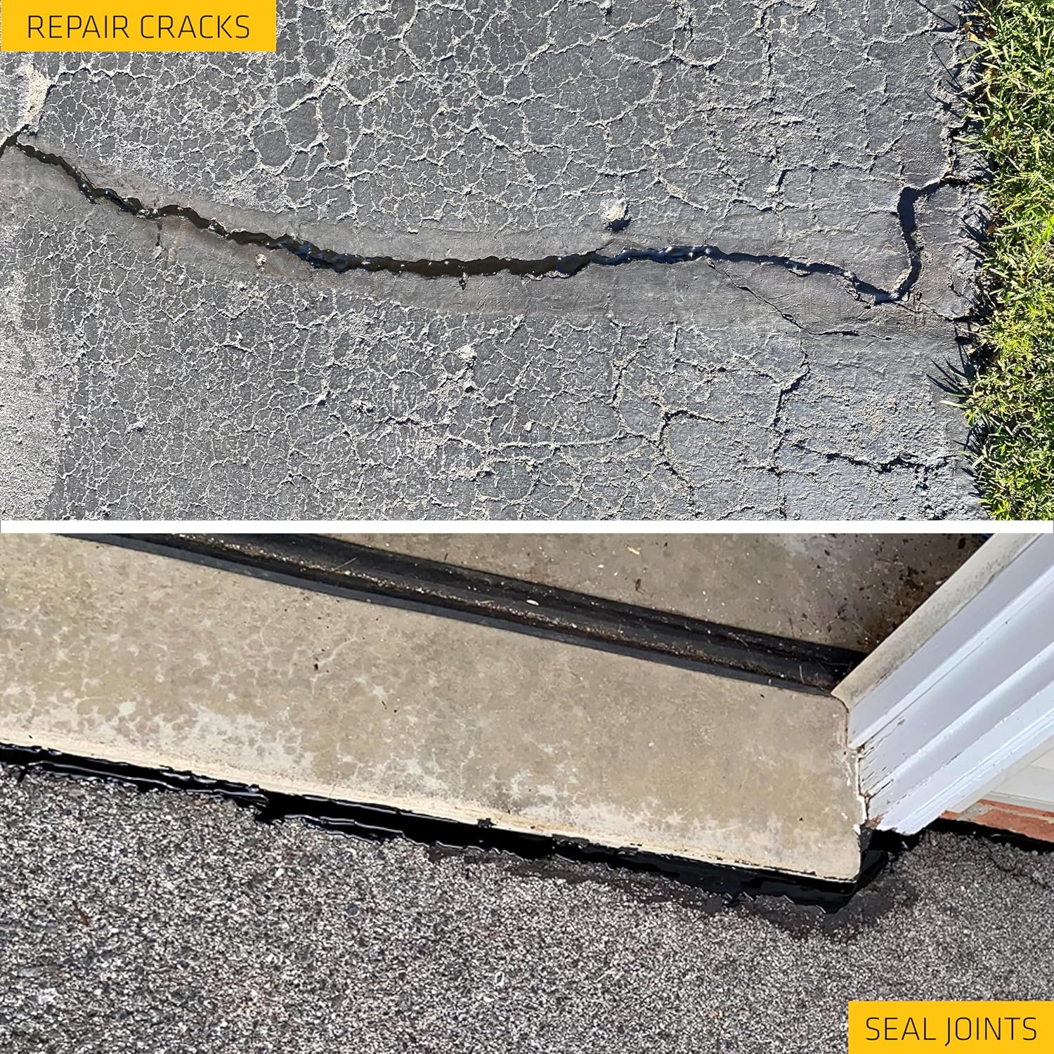 SIKA Sikaflex-410 Asphalt Sealant, Black, Self-Leveling Hybrid Sealant for Filling Cracks in Asphalt Driveways, Roadways