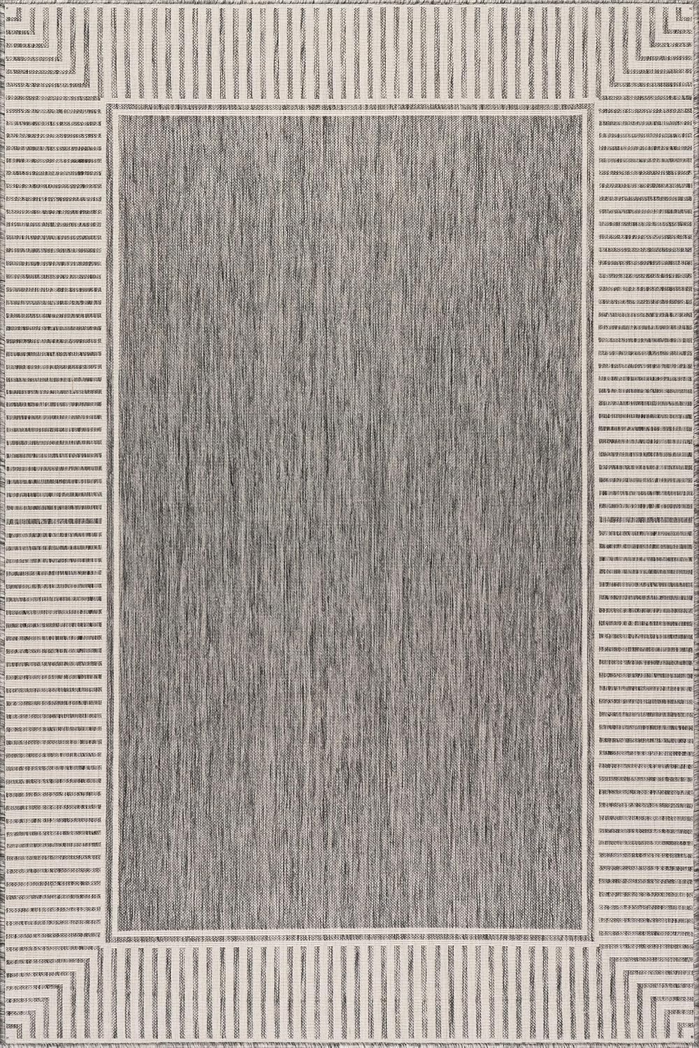 nuLOOM Asha Light Brown Bordered Indoor/Outdoor Area Rug, 4' x 5'