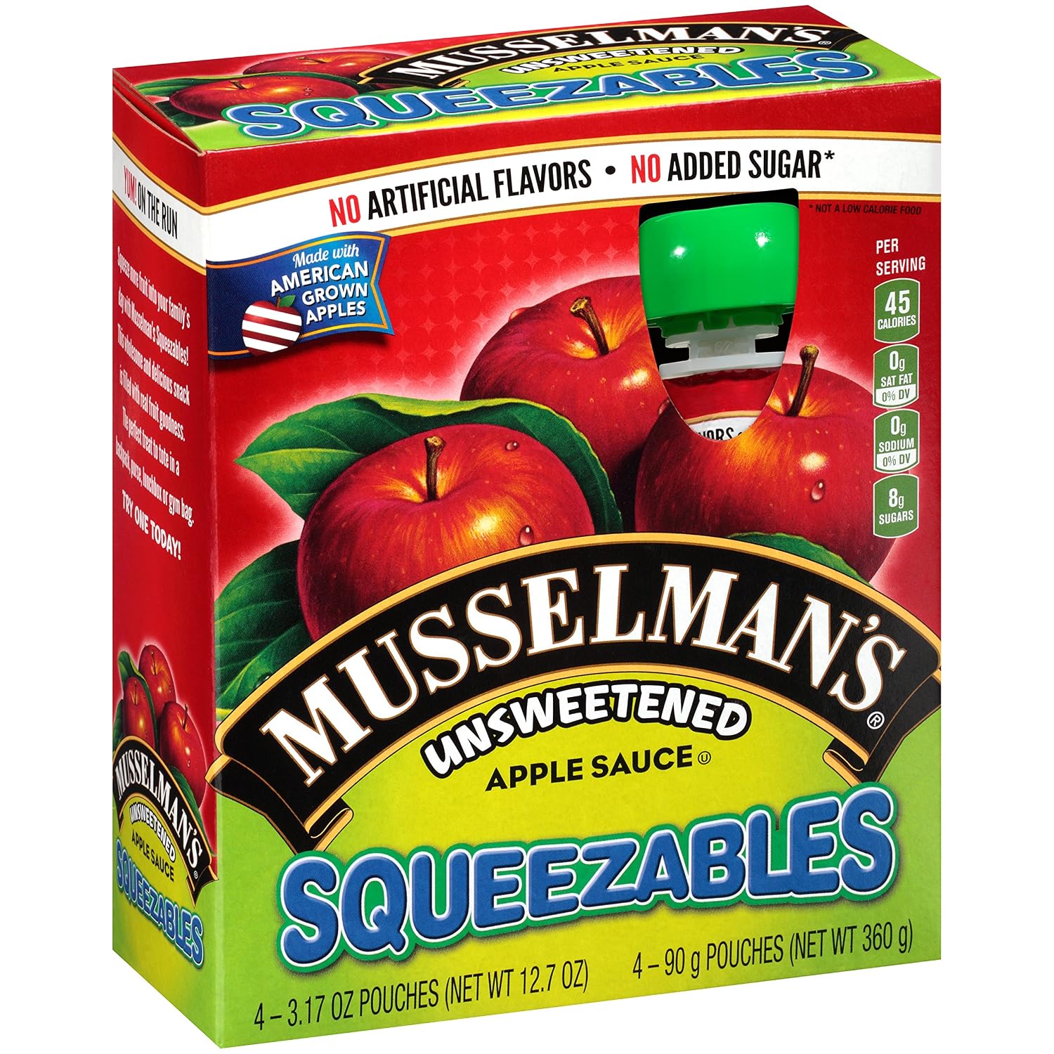 Musselman's Unsweetened Apple Sauce - low calorie, gluten free snack, low sodium, kosher, fat-free, no cholesterol, no high fructuse corn syrup, from 100% fresh American Grown Apples. (24oz x 12)
