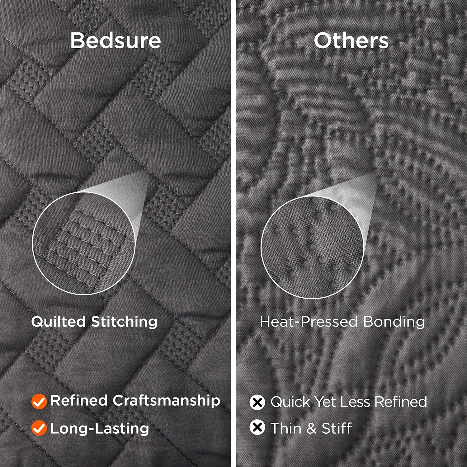 Bedsure Quilts Queen Size - Grey Bedspreads Queen Size with Basket Weave Pattern, Soft Quilt Bedding Set, Lightweight Comforter Set Coverlet for All Seasons with 2 Pillow Shams (90" x 96")