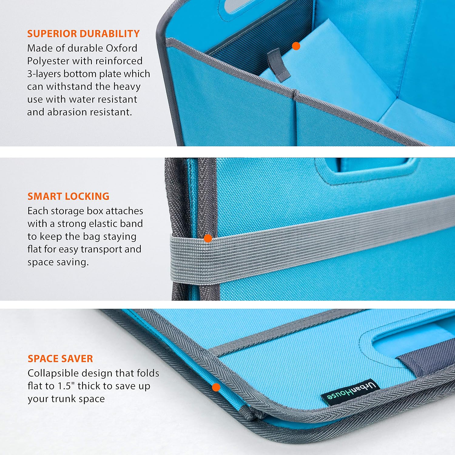 urbanhouse Foldable Compact Storage Box and Caddy for Craft, School, Office