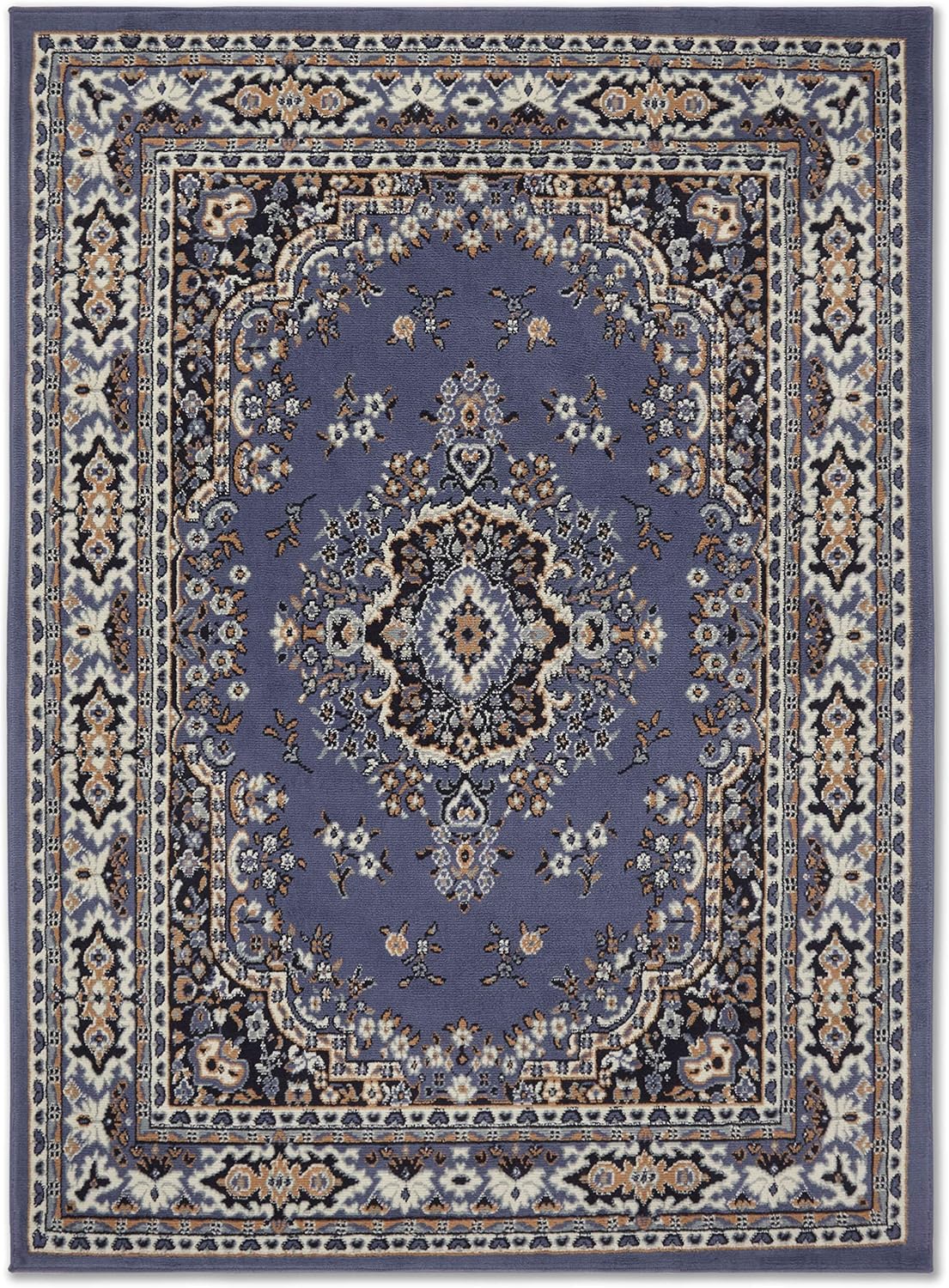 Home Dynamix Premium Sakarya Traditional Medallion Border Area Rug, Ivory/Brown, 7'9"x10'8" Rectangle