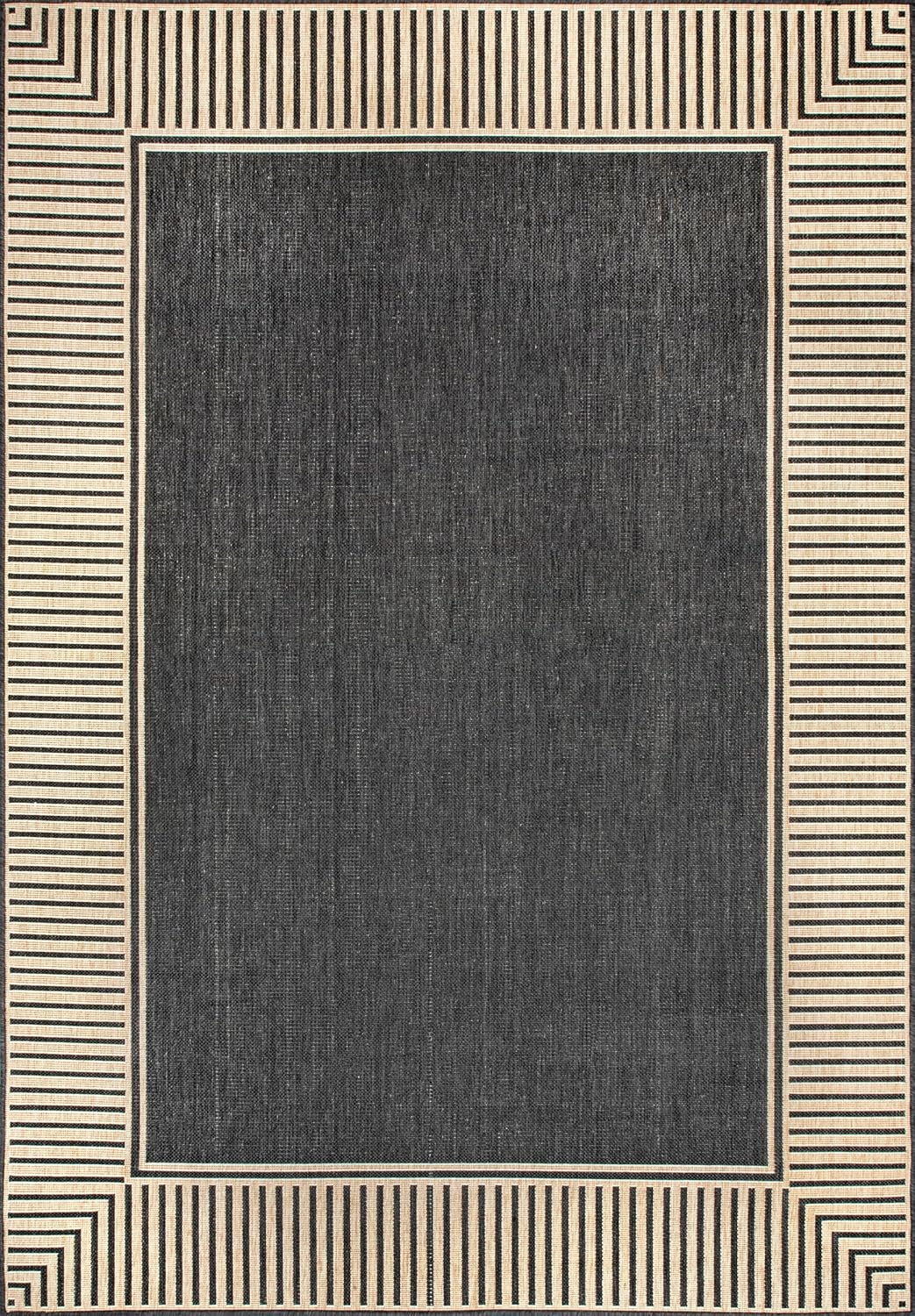 nuLOOM Asha Light Brown Bordered Indoor/Outdoor Area Rug, 4' x 5'