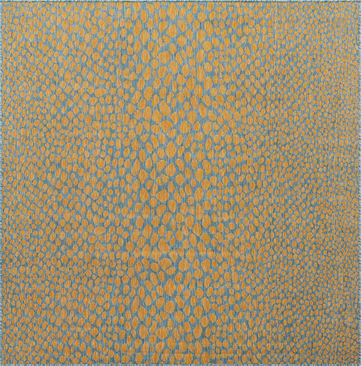 Unique Loom Outdoor Collection Area Rug - Cape Town (9' x 12' Rectangle, Blue/Ivory)