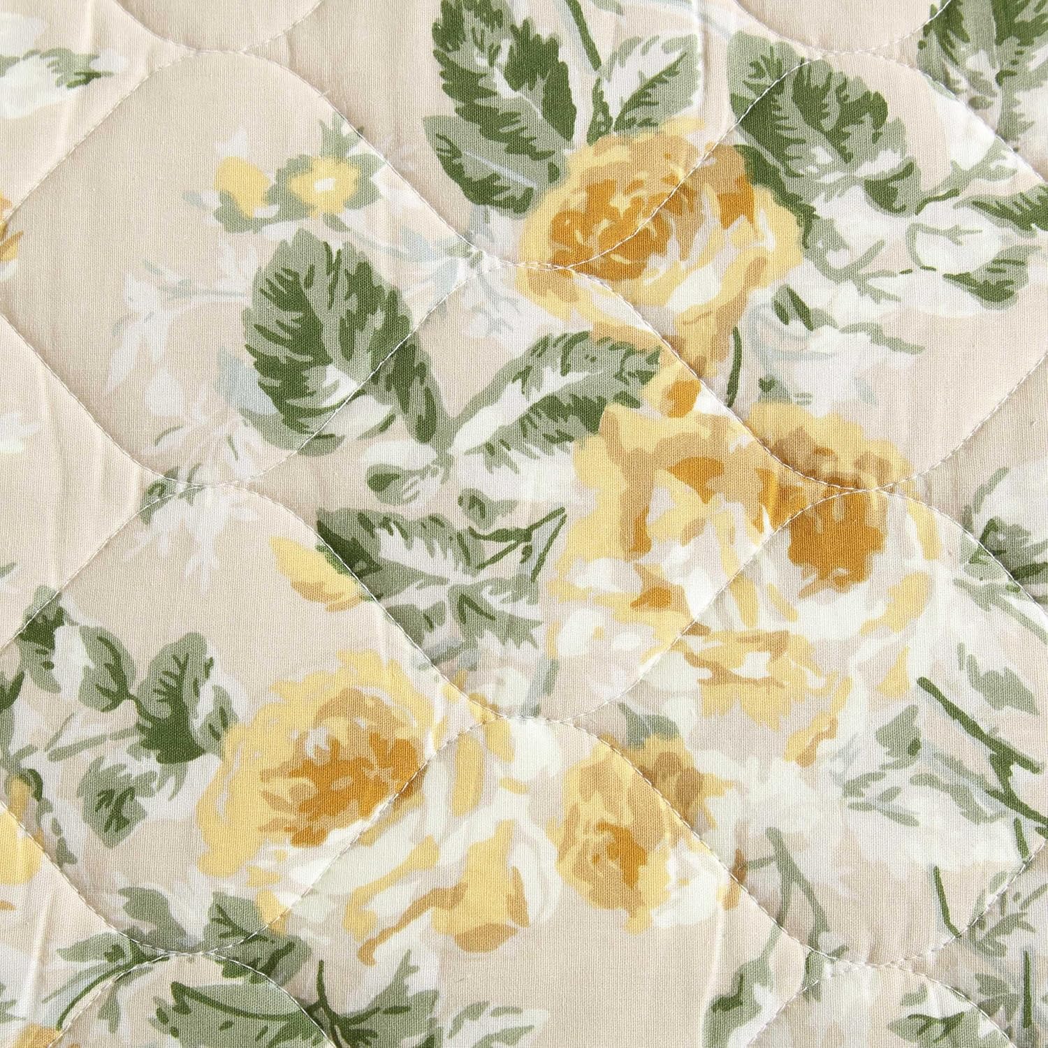 Laura Ashley - Queen Quilt Set, Soft Cotton Bedding with Matching Shams, Reversible Floral Toile Design, Floral Room Decor