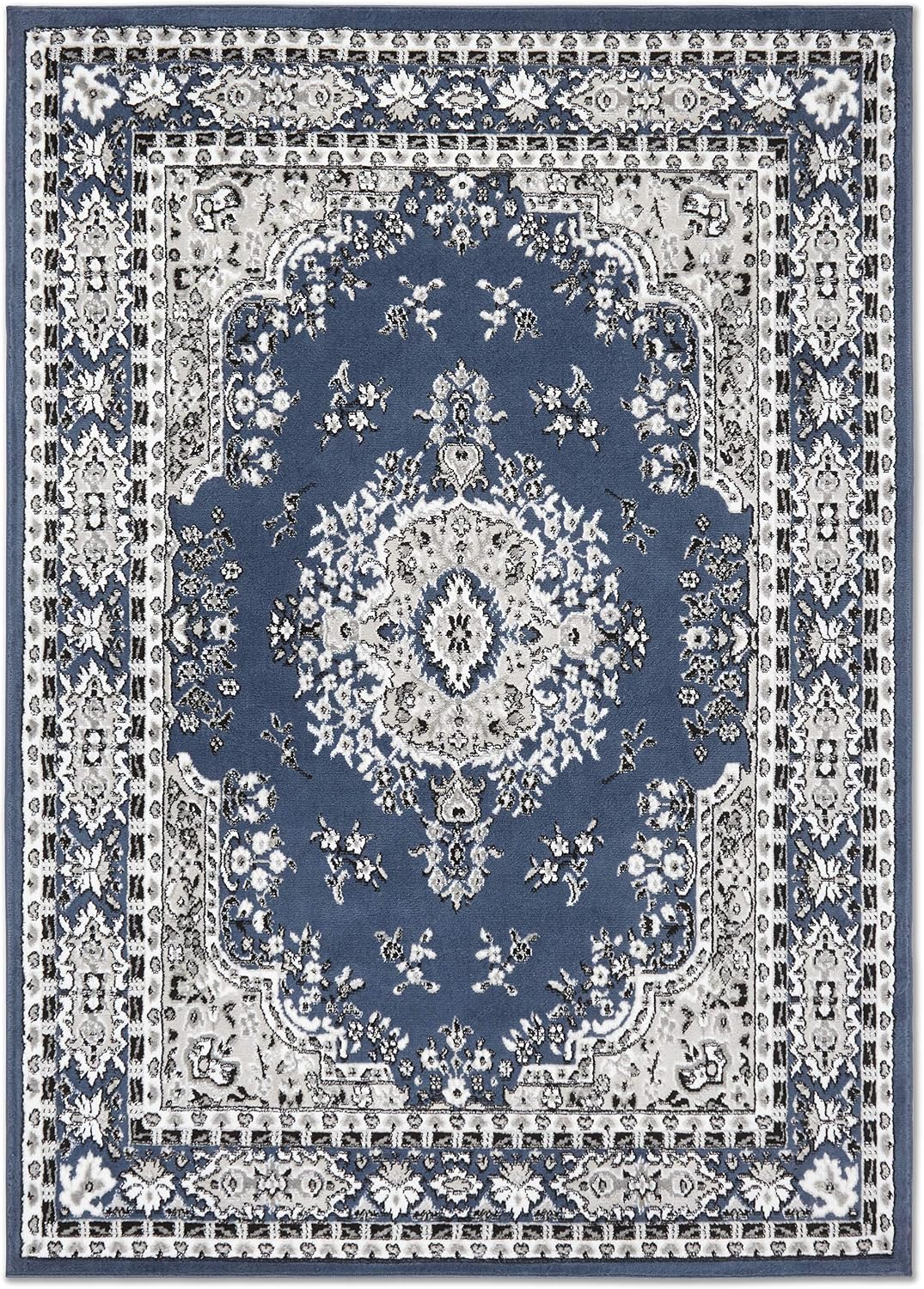 Home Dynamix Premium Sakarya Traditional Medallion Border Area Rug, Ivory/Brown, 7'9"x10'8" Rectangle