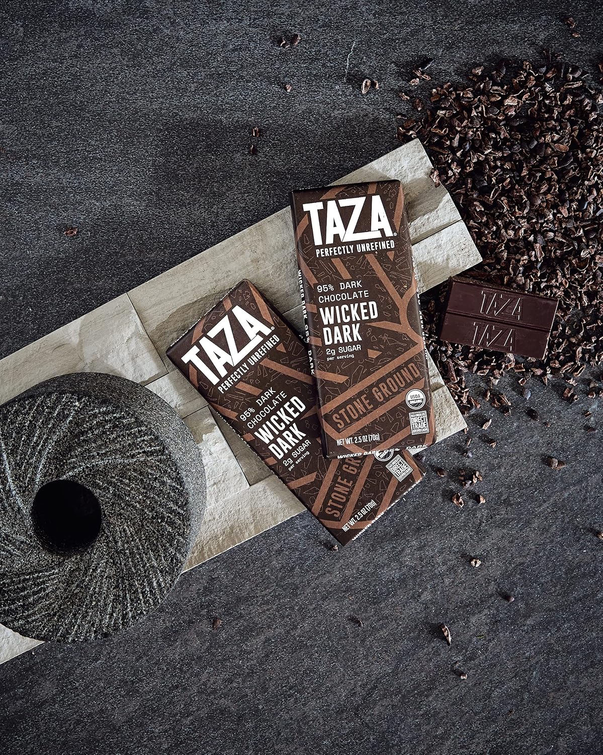 Taza Chocolate, 95% Wicked Dark Amaze Bar, 2.5 oz bars, case of 10