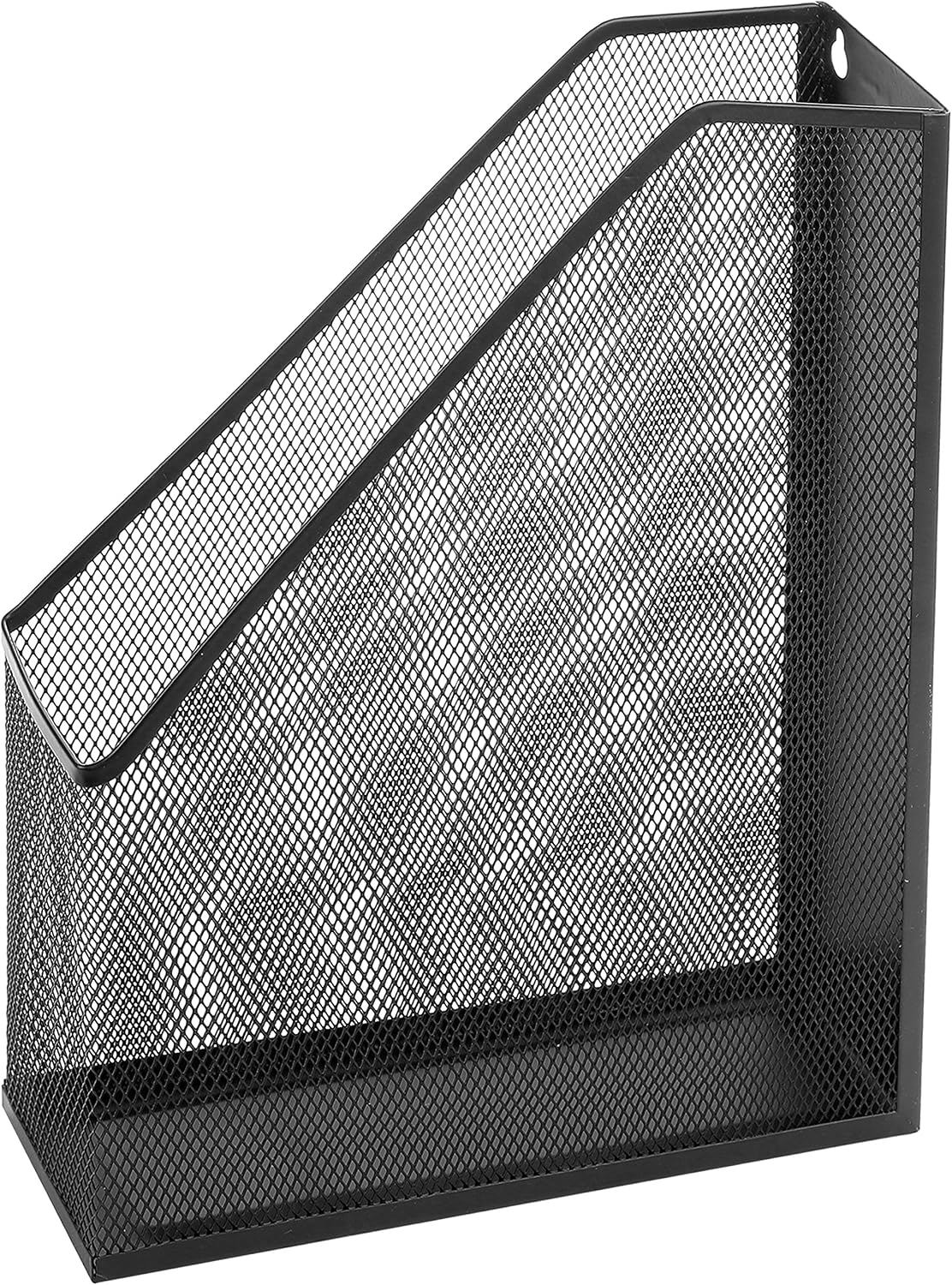 MyGift Wire Mesh Wall Mounted or Freestanding Document Rack, Magazine and File Holder, Set of 2, Black