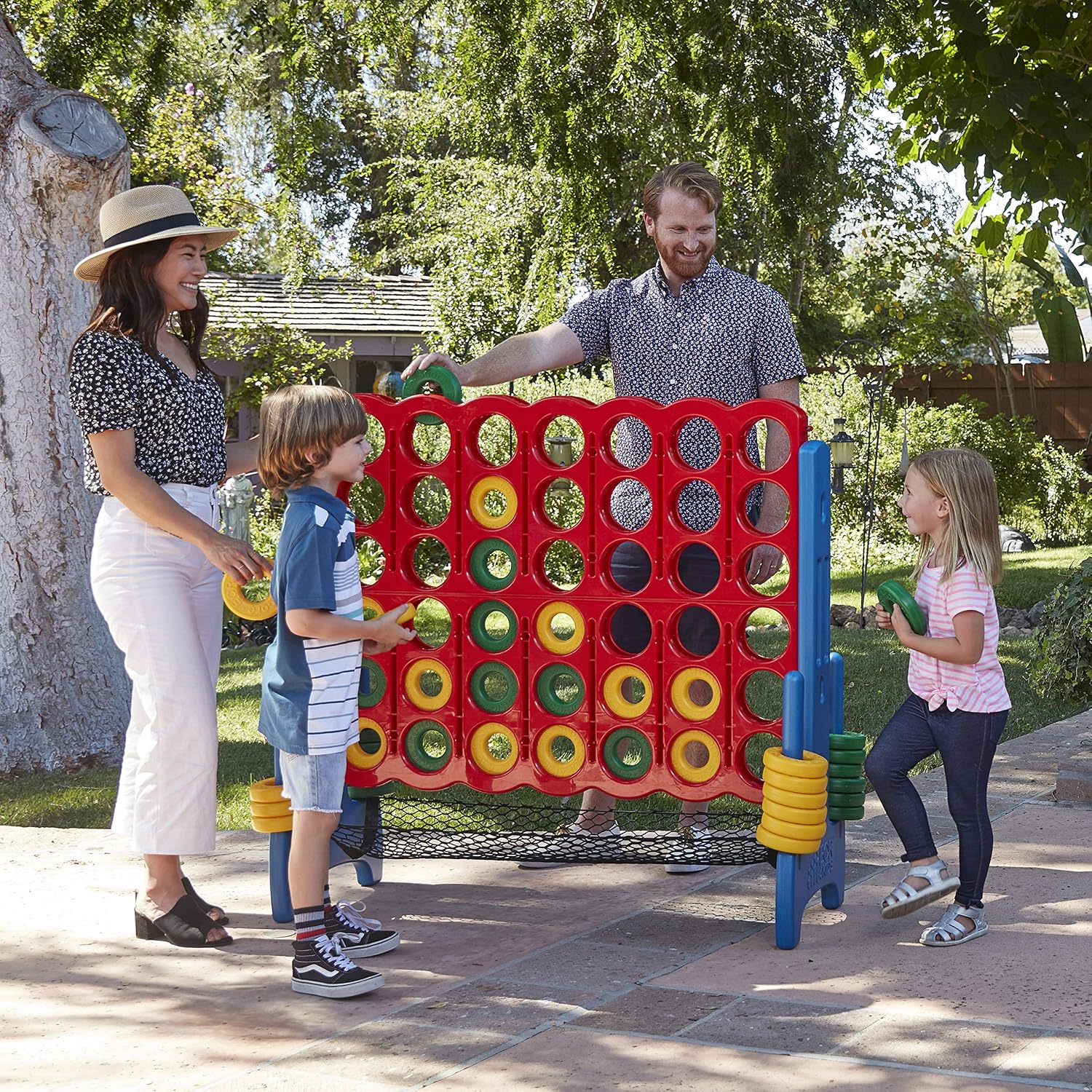 ECR4Kids Jumbo 4-To-Score with Mesh Net and Carry Bag, Giant Game, Assorted