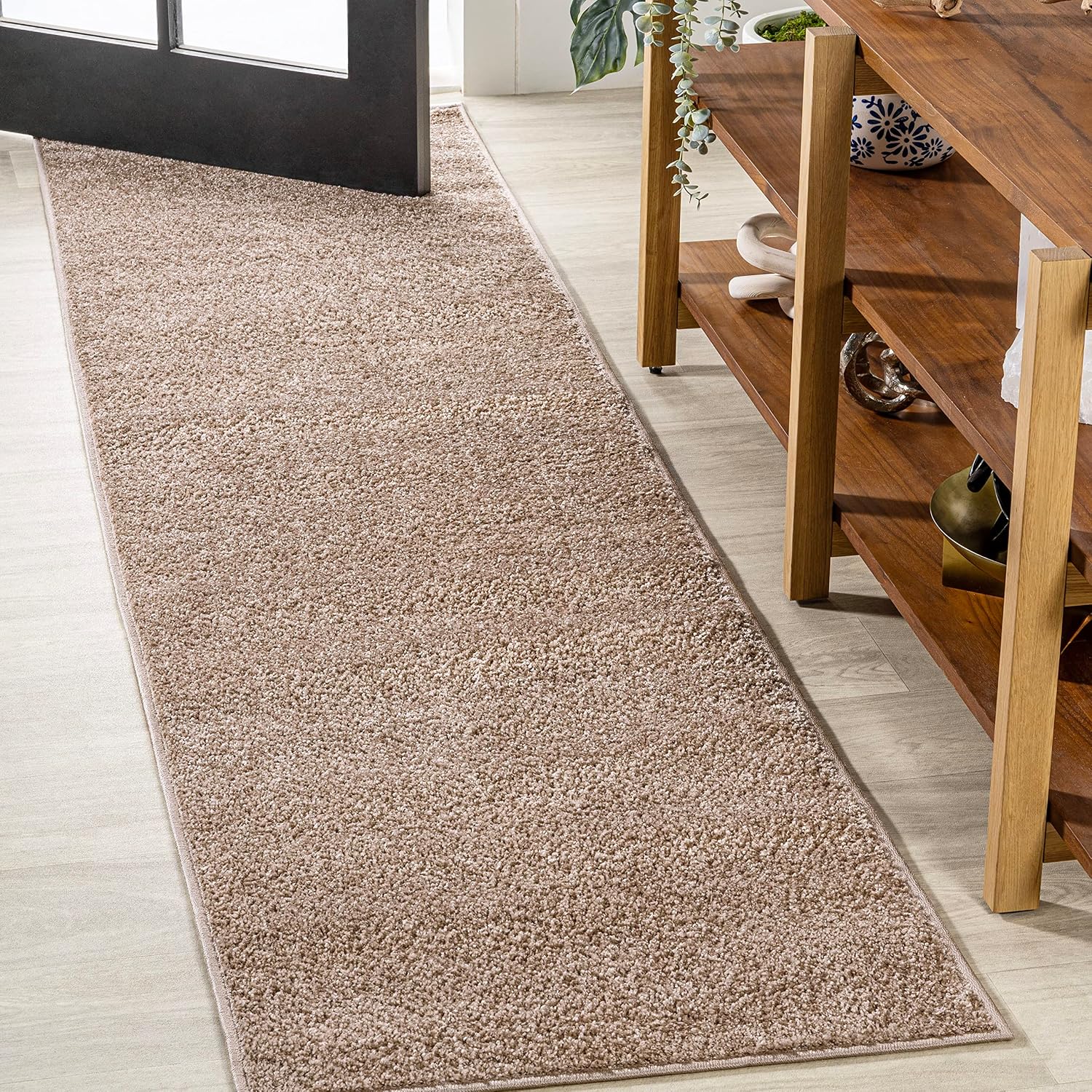 JONATHAN Y Haze Solid Low-Pile Brown Indoor Area Rug 8x10, Coastal, Bohemian, Minimalist, Classic, Easy-Cleaning for Living Room, Bedroom, Kitchen