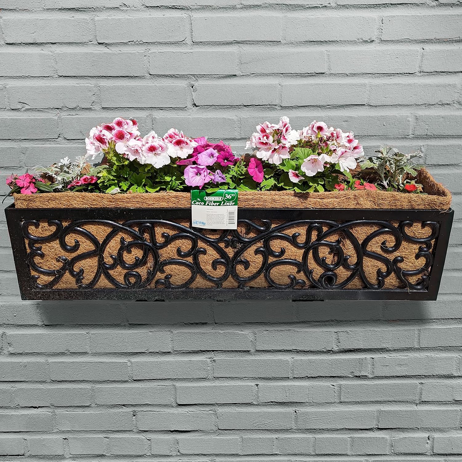 Bosmere F919 Pre-Formed Coco Liner with Soil Moist – 30-Inch Replacement Liner for Window Boxes & Hanging Baskets