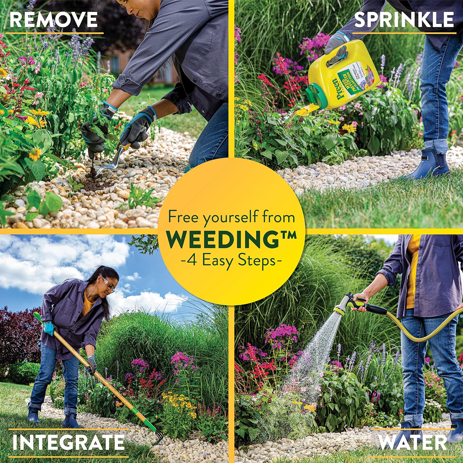 Preen Garden Weed Preventer Plus Plant Food 16 lb. Drum, Covers 2,560 sq ft | Granular All Purpose Fertilizer with Pre Emergent Weed Control for Gardens – Prevents Weeds and Feeds Plants