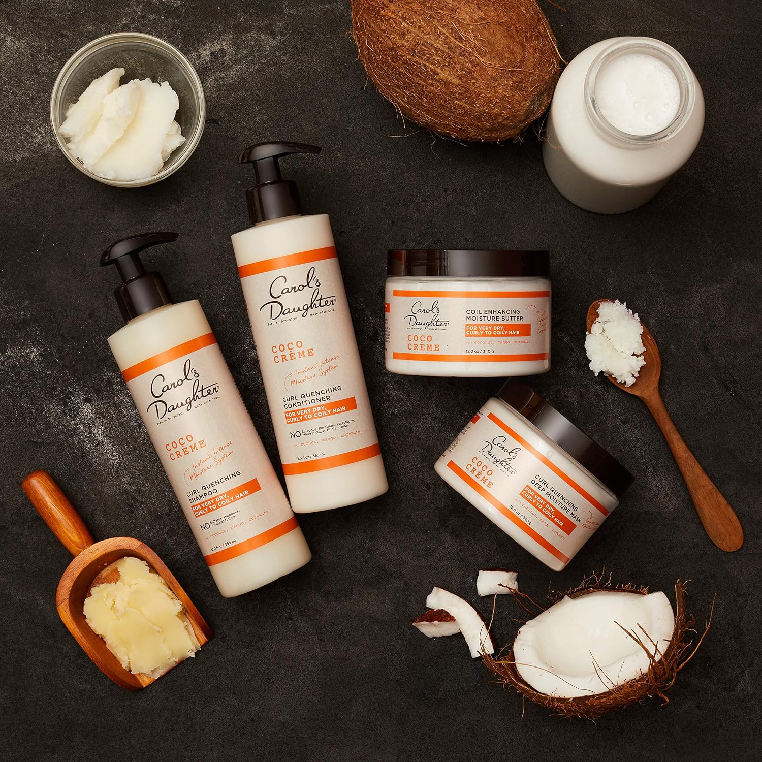 Carol’s Daughter Coco Creme Sulfate Free Shampoo and Conditioner Set with Silicone Free Hair Butter, for Very Dry Curly Hair