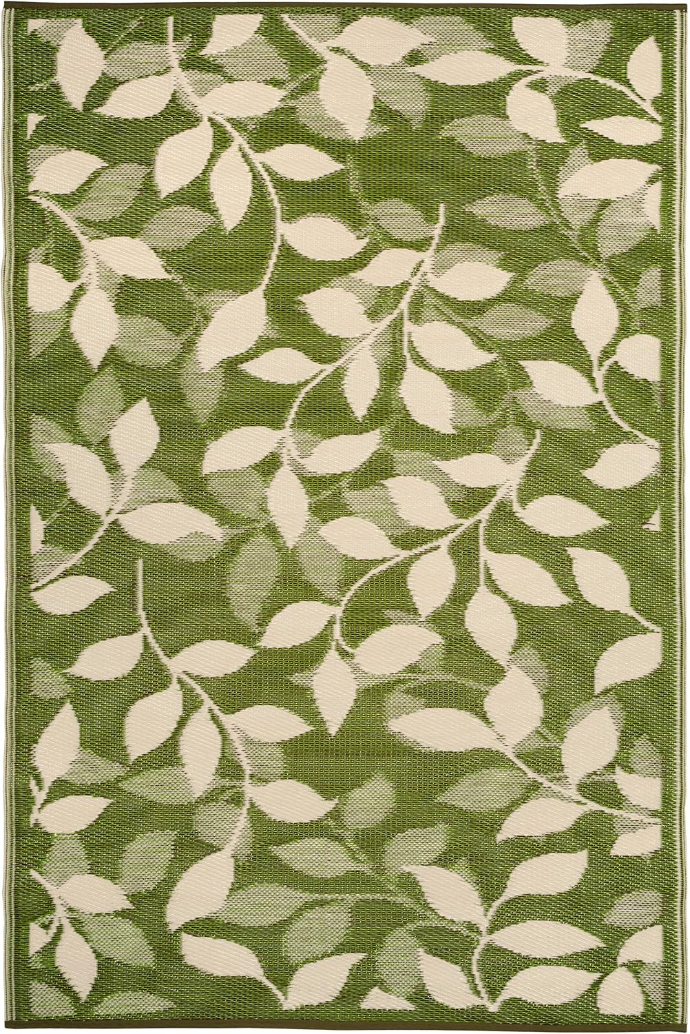 Fab Habitat Outdoor Rug - Waterproof, Fade Resistant, Crease-Free - Premium Recycled Plastic - Geo Tribal - Porch, Deck, Balcony, Mudroom