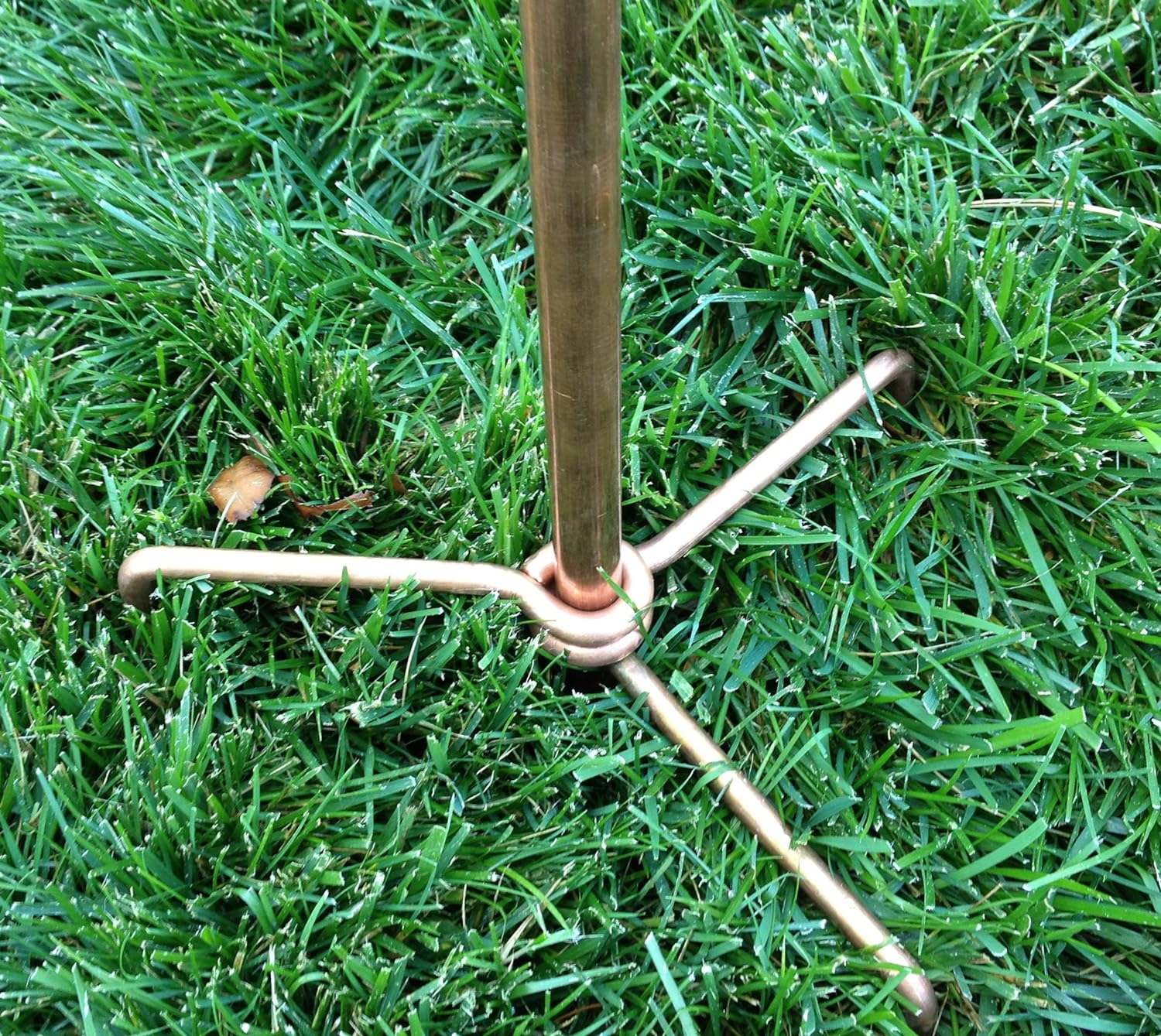 Kinetic Copper Wind Sculpture, Dual Spinner Dancing Willow Leaves