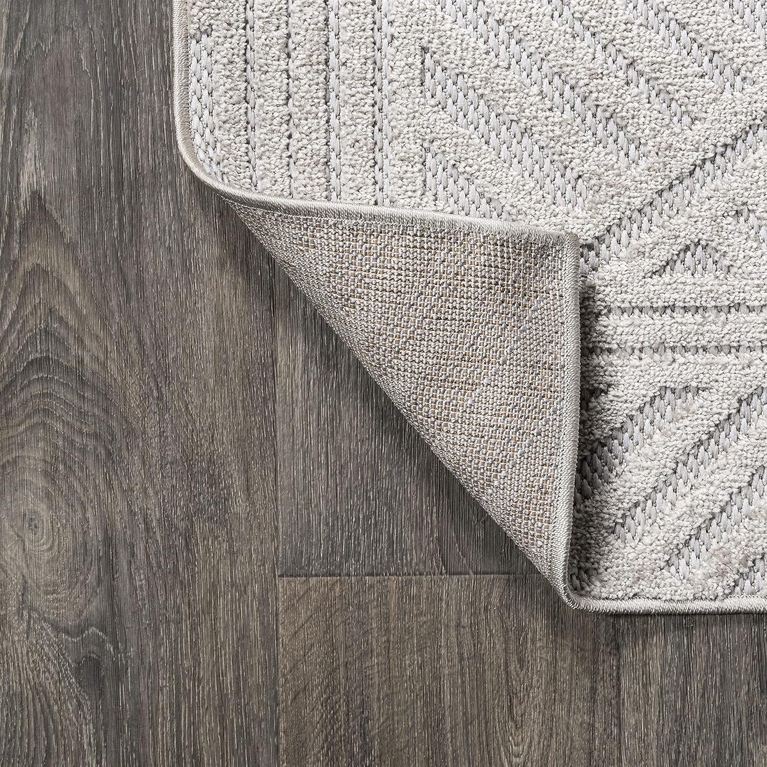 JONATHAN Y Art Deco Geometric Indoor Outdoor Area Rug 3X5 White/Black, Jordan High-Low Pile for Backyard, Patio, Porch, Easy-Cleaning, High Traffic