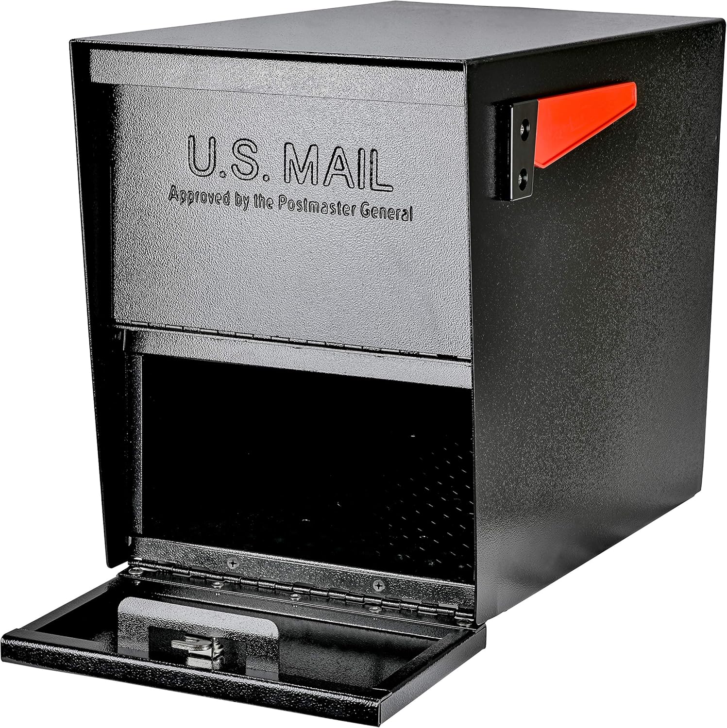 Mail Boss Package Master Locking Post Mount Package Mailbox, USPS Approved | Patented anti-pry lock, oversized package door