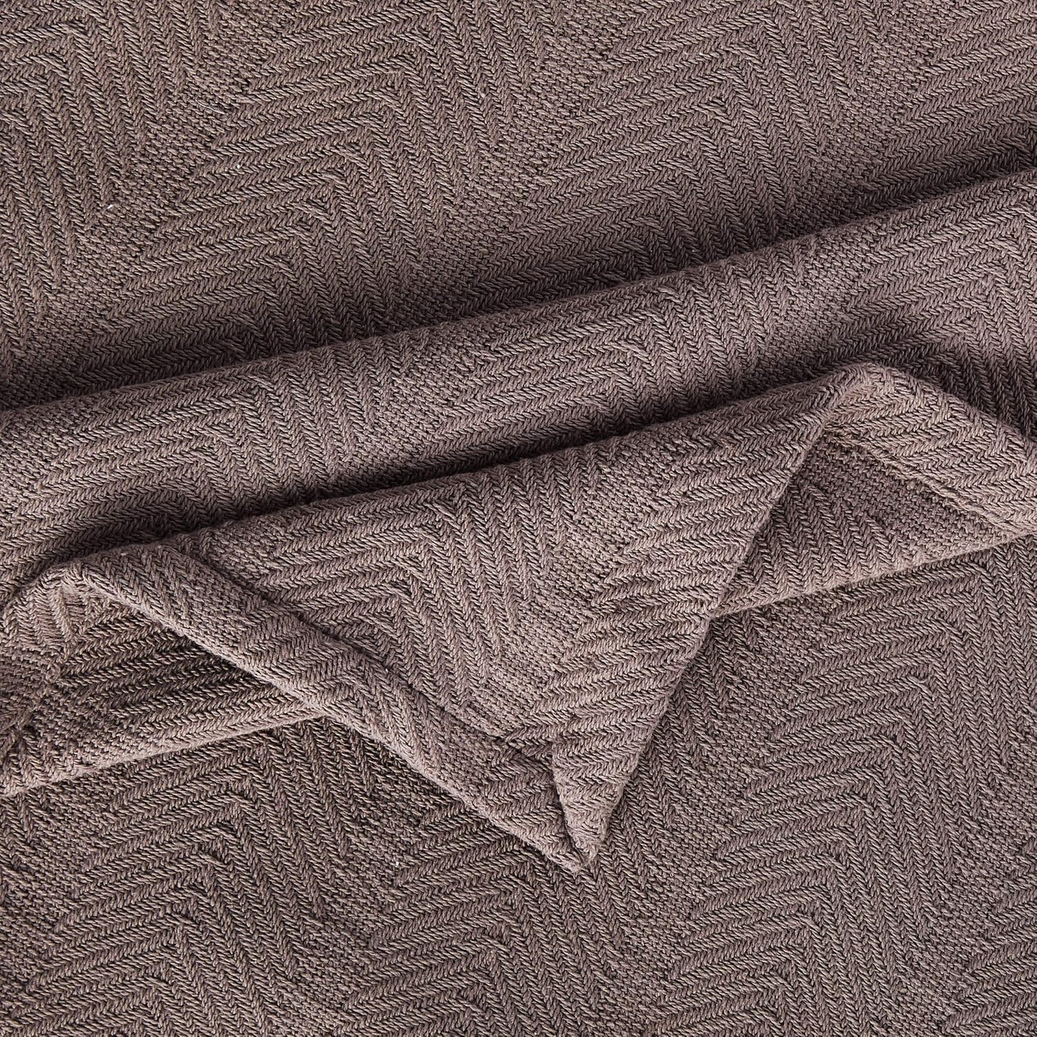 Eddie Bauer - Queen Size Blanket, 100% Soft Cotton Bed Blanket for Year Round Comfort, Throw Blanket for Couch or Bed (Herringbone Blue Stripe)
