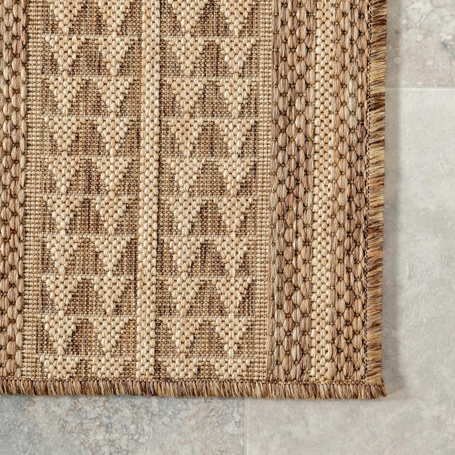 nuLOOM Ranya Light Brown Geometric Indoor/Outdoor Area Rug, 4' x 5'