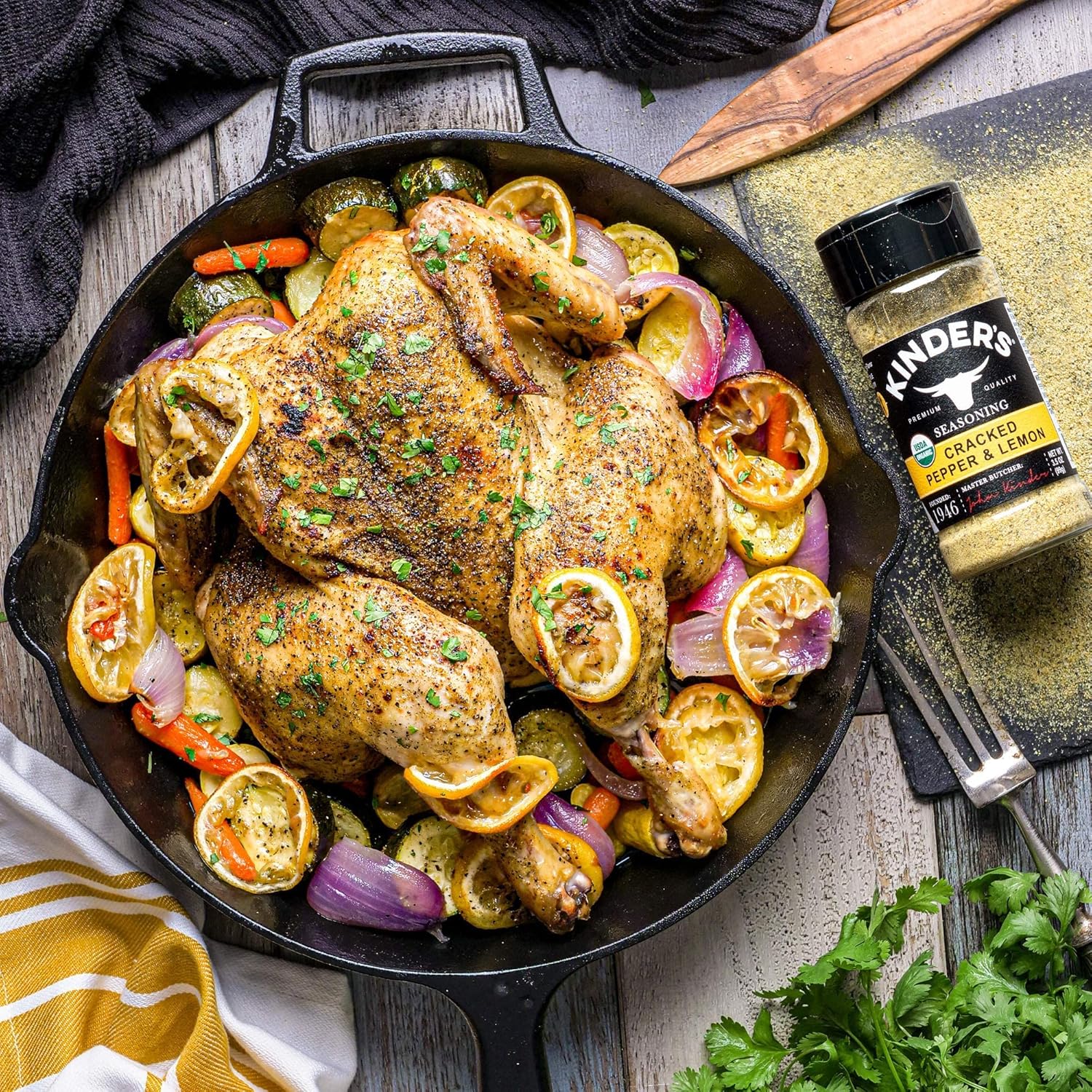 Kinder's Organic Buttery Garlic Salt, Premium Quality Seasoning, MSG Free and USDA Certified Organic, 2.75 oz