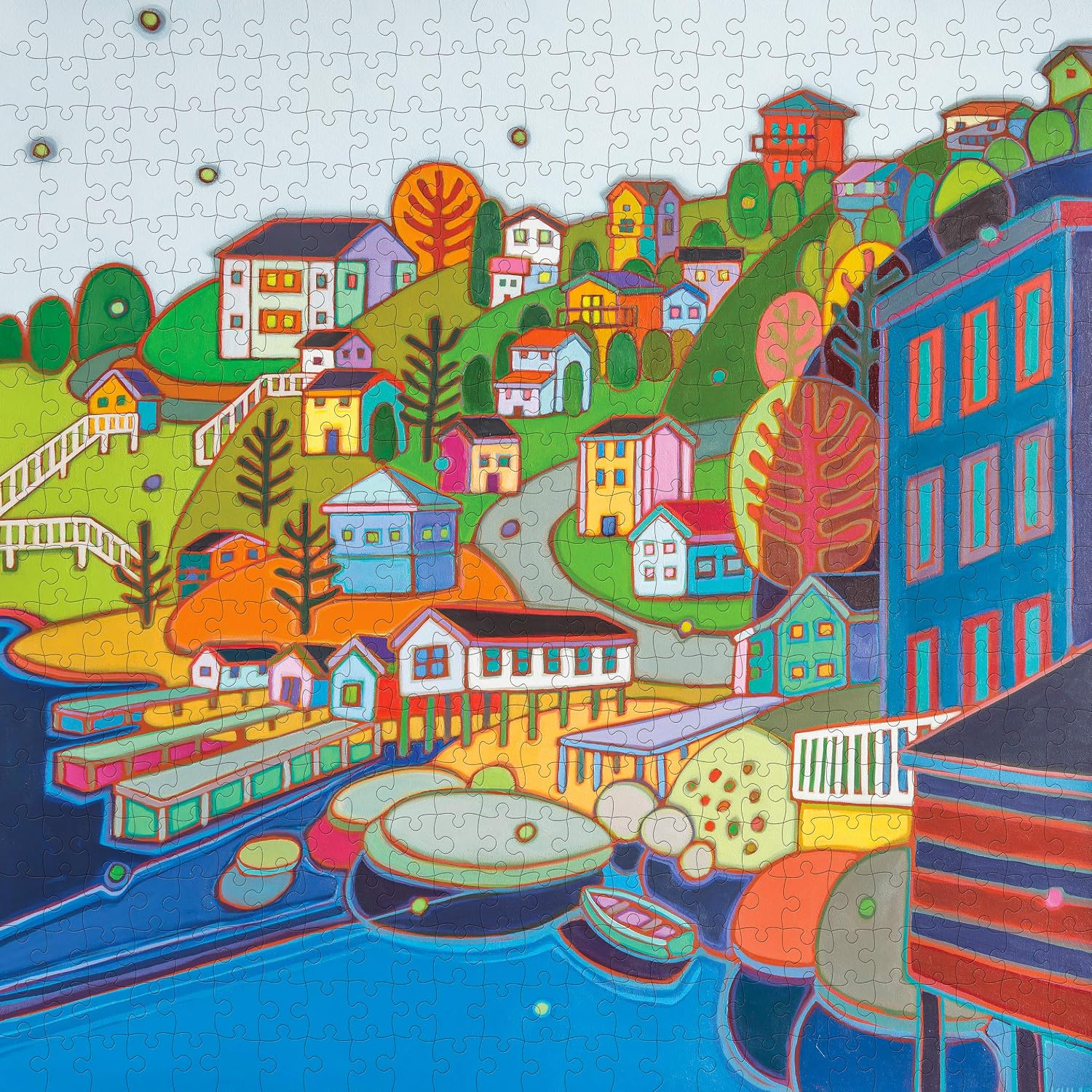 Pomegranate 500-Piece Puzzle for Adults, Colorblocked Hillside Landscape | Matte finish, snug fit, 20x20" jigsaw puzzle, square jigsaw, Canadian art