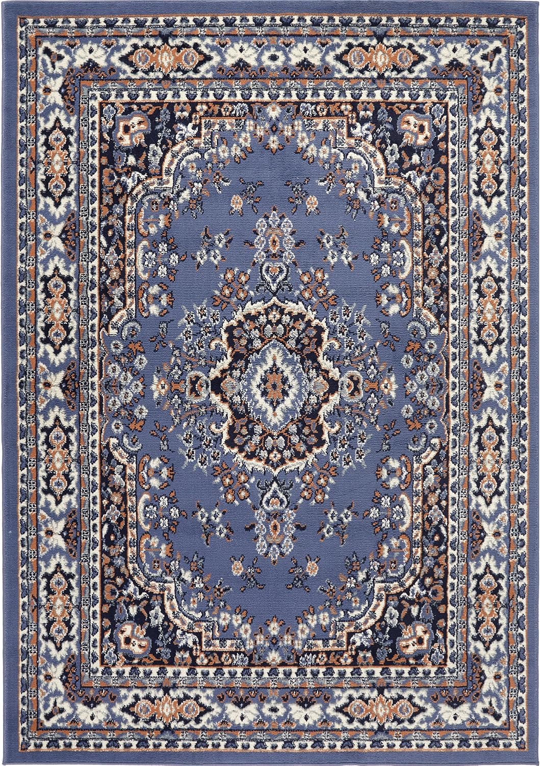 Home Dynamix Premium Sakarya Traditional Medallion Border Area Rug, Ivory/Brown, 7'9"x10'8" Rectangle