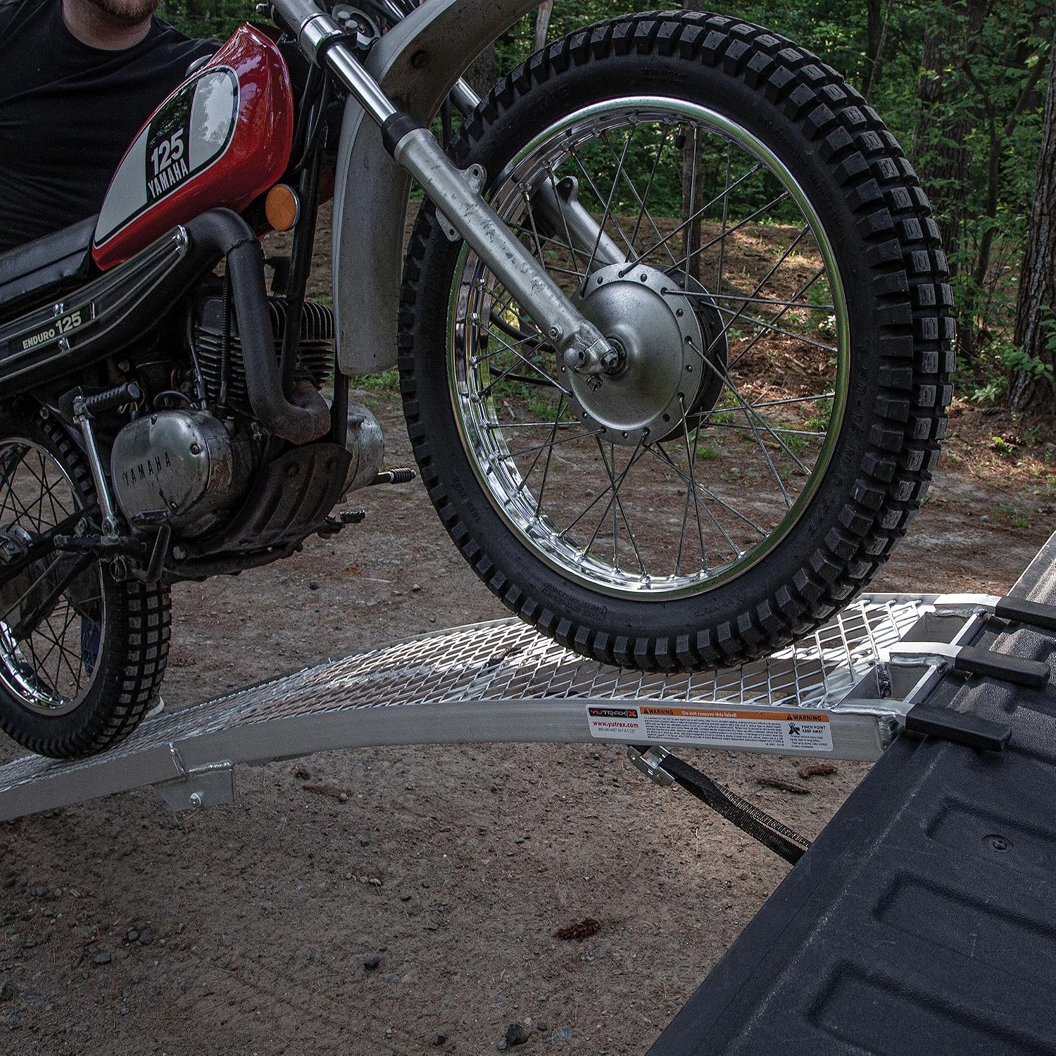 Single Folding XL Aluminum Truck, UTV/ATV, Motorcycle Loading Arch Ramp, 750lb Capacity
