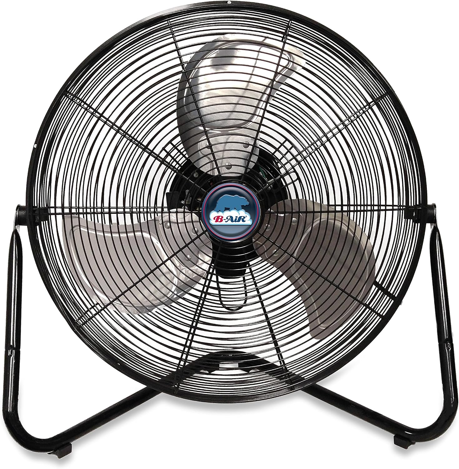 B-Air Firtana 20" High Velocity Electric Garage Floor Fan for Industrial and Home Use with 3-Speeds and Tilt Adjustable Fan Head, SAFF-20, Black