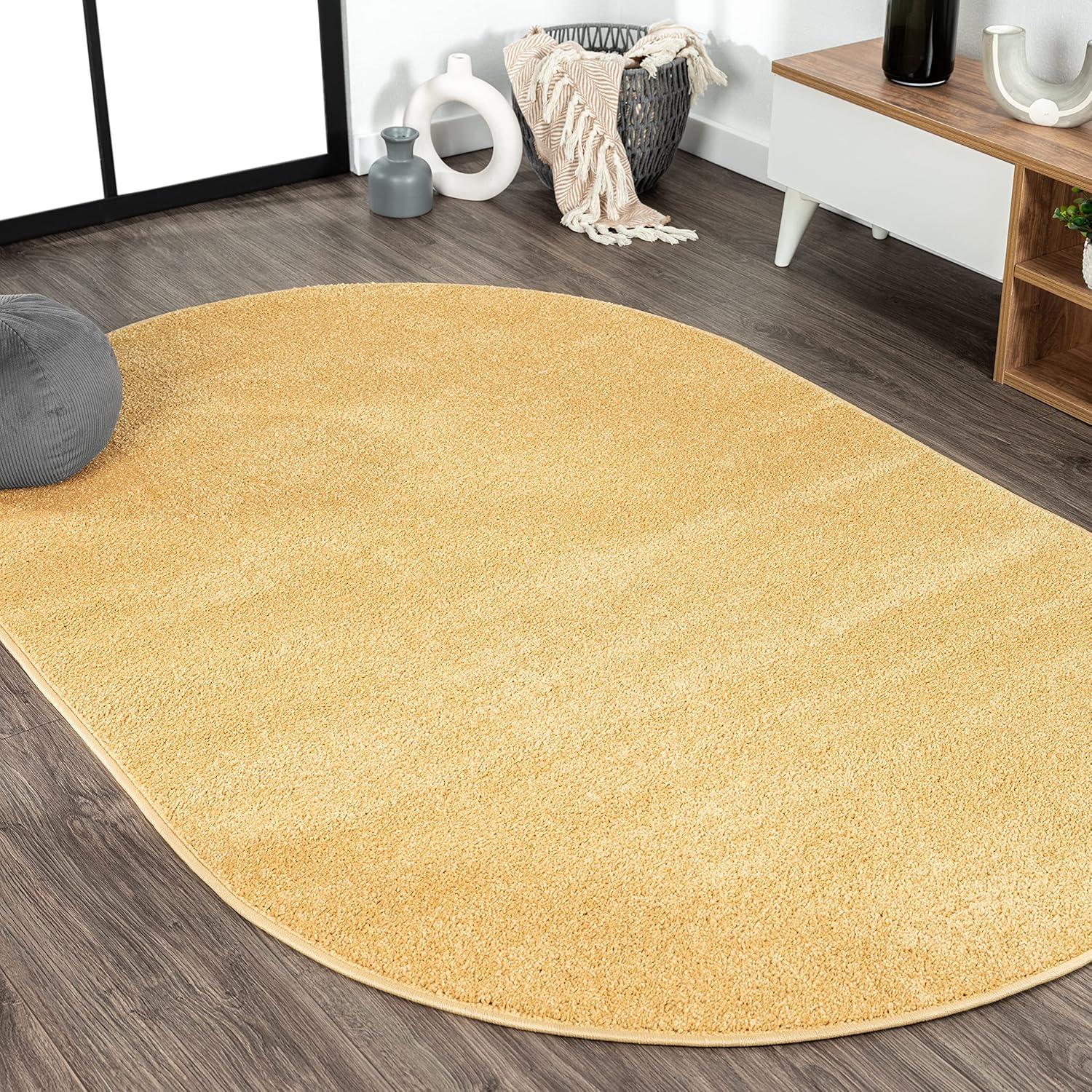 JONATHAN Y Haze Solid Low-Pile Brown Indoor Area Rug 8x10, Coastal, Bohemian, Minimalist, Classic, Easy-Cleaning for Living Room, Bedroom, Kitchen