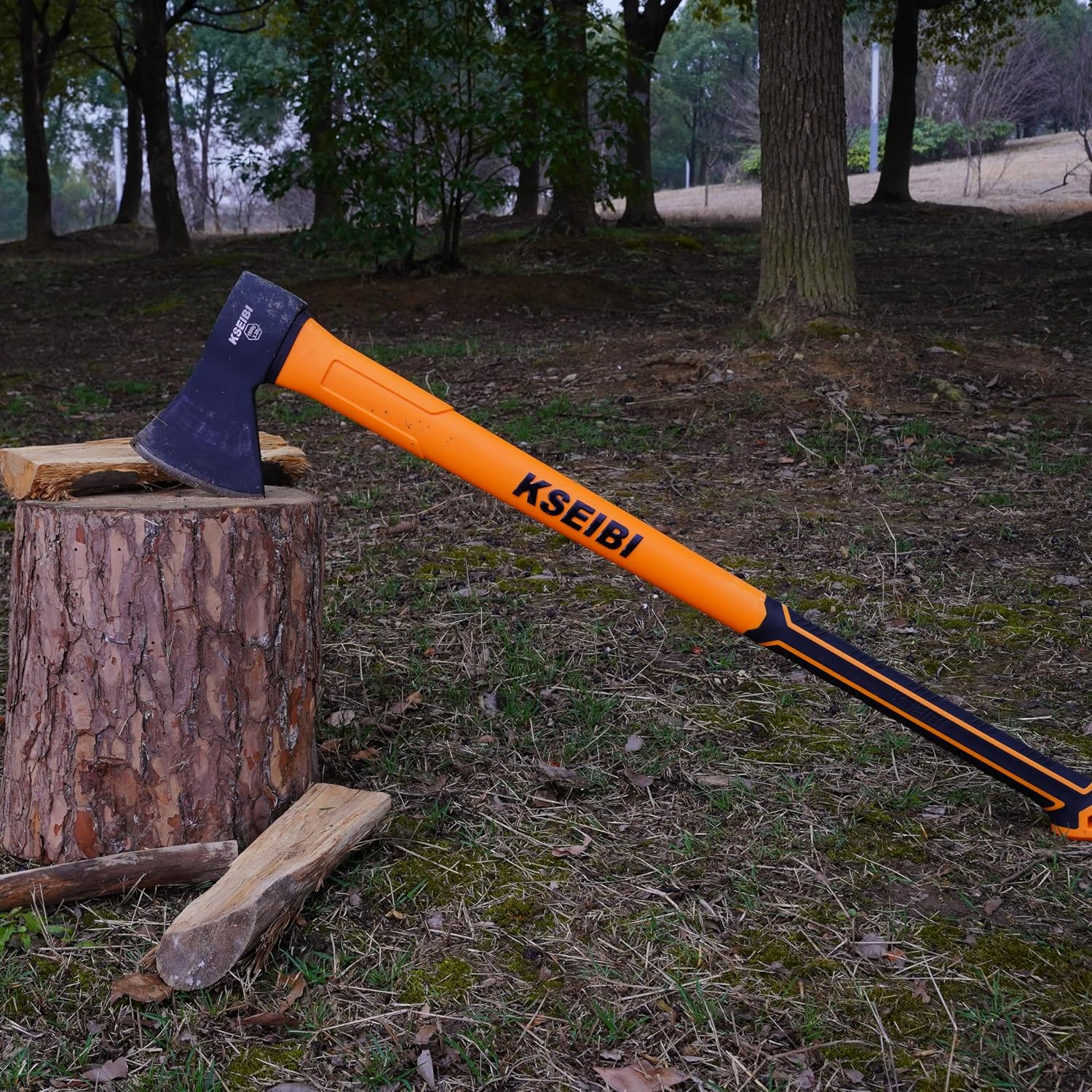 KSEIBI Wood Axe, Small Outdoor Camp Hatchet for Splitting and Kindling Wood