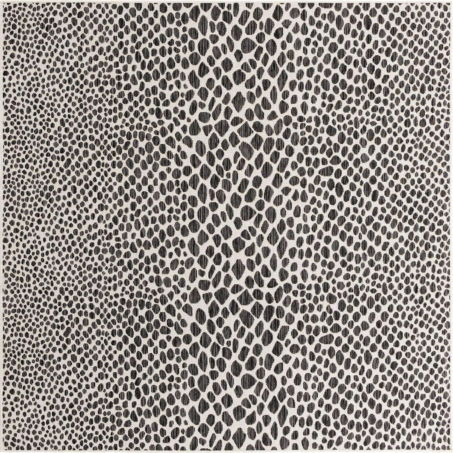 Unique Loom Outdoor Collection Area Rug - Cape Town (9' x 12' Rectangle, Blue/Ivory)
