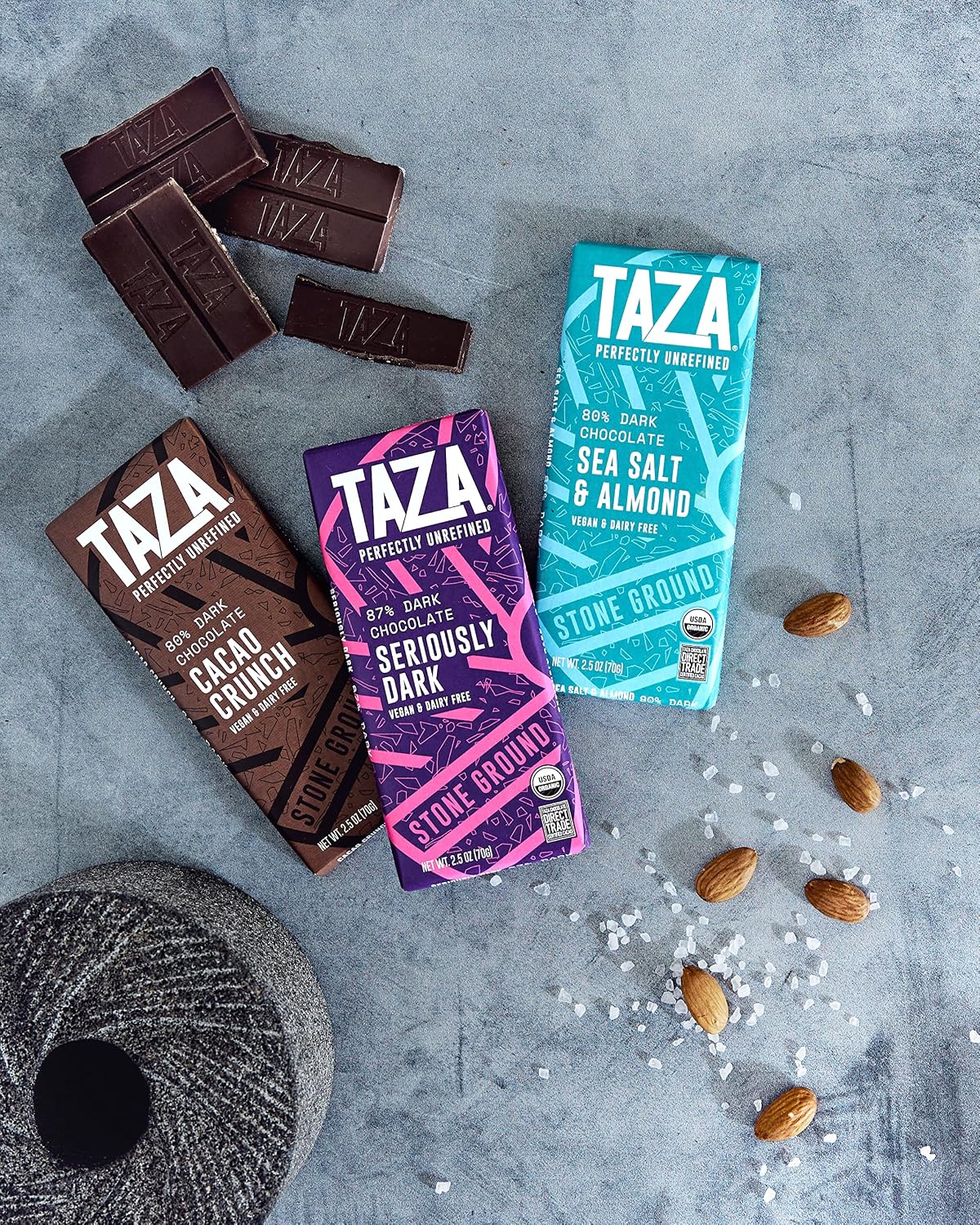 Taza Chocolate Organic Amaze Bar 95% Stone Ground, Wicked Dark, 2.5 Ounce (1 Count), Vegan