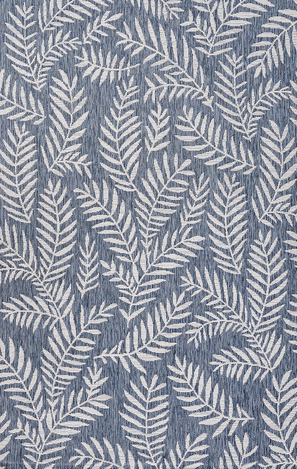 JONATHAN Y Palm Frond Indoor Outdoor Area Rug 3X5 Navy/Ivory, Nevis for Backyard, Patio, Porch, Easy-Cleaning, High Traffic, Pet-Friendly