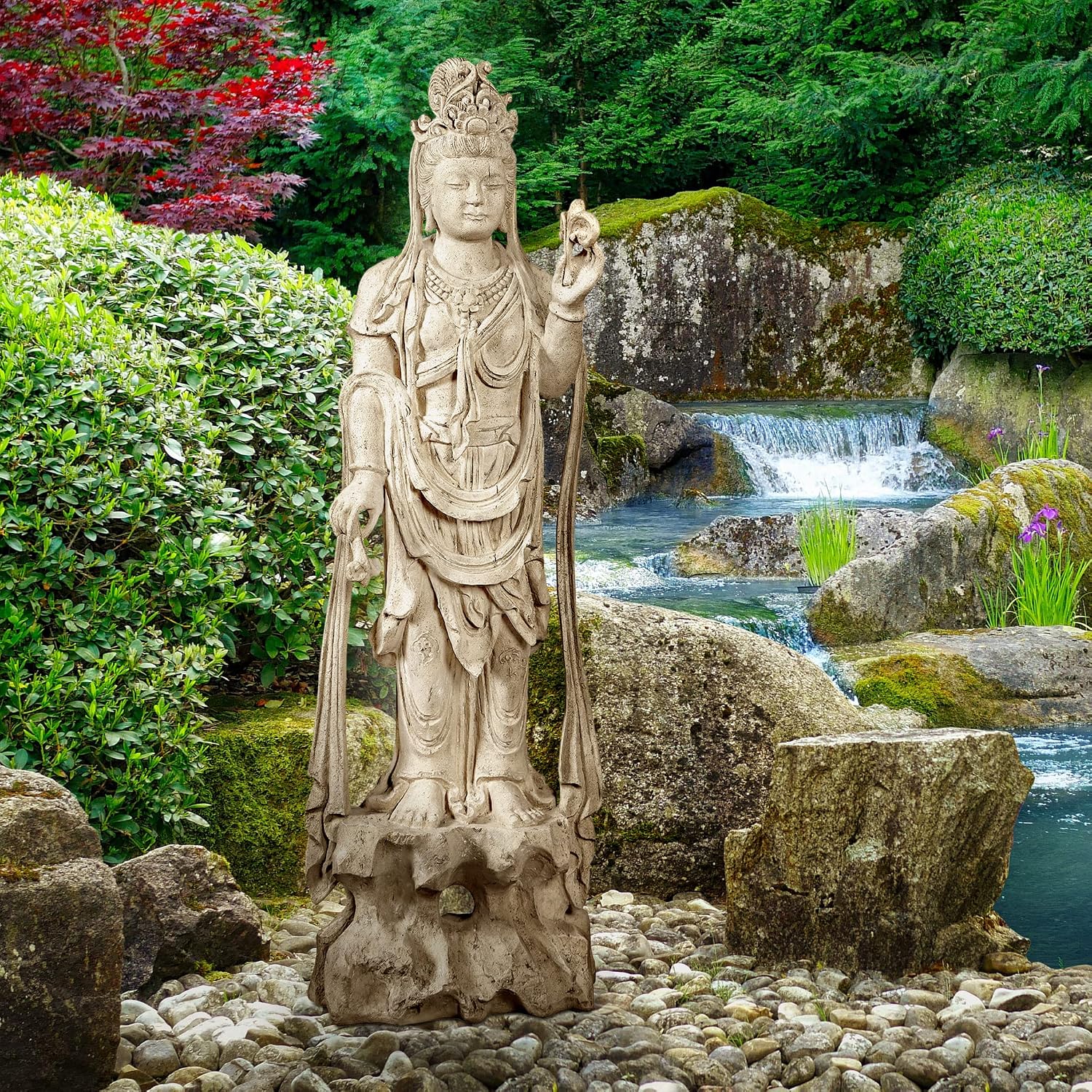 Design Toscano Neolithic Style Gaia Earth Mother Woman Indoor/Outdoor Garden Statue, 40 inches tall, Cast Stone Resin, Rough Stone Finish