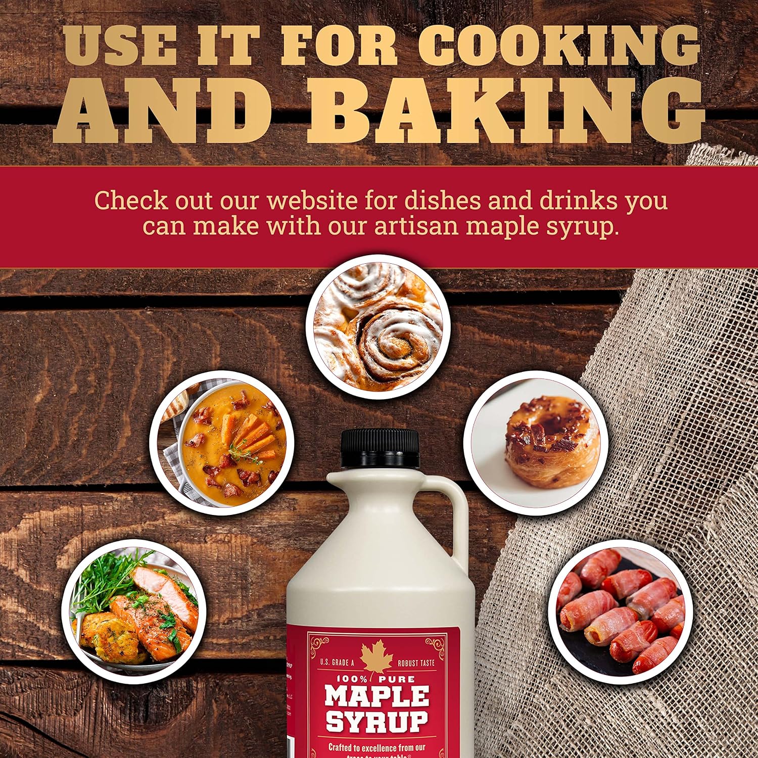 Grade B Maple Syrup 32 Oz Jug – 100% Pure Maple Syrup (Now Grade A Dark) Bold