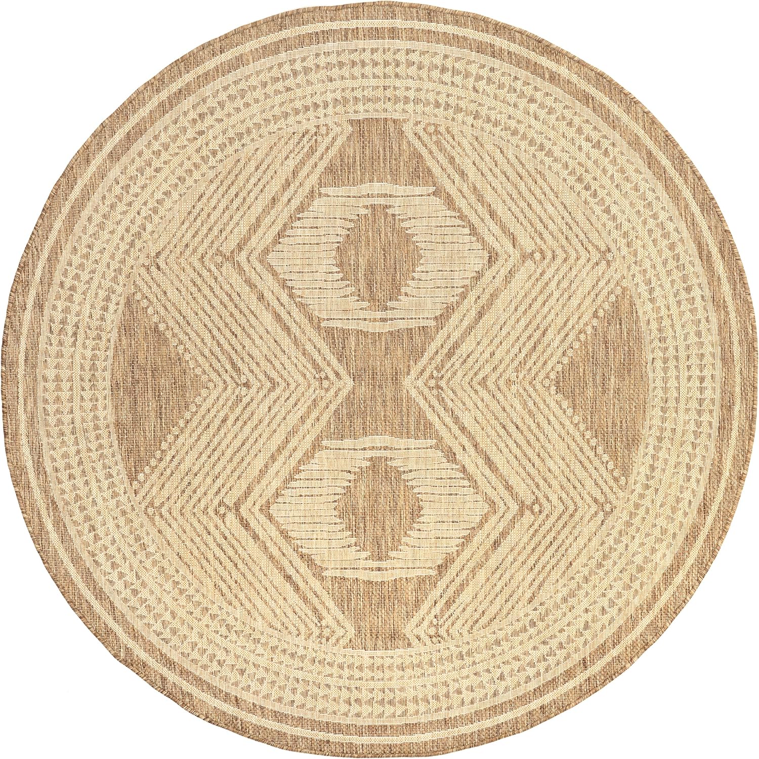 nuLOOM Ranya Light Brown Geometric Indoor/Outdoor Area Rug, 4' x 5'