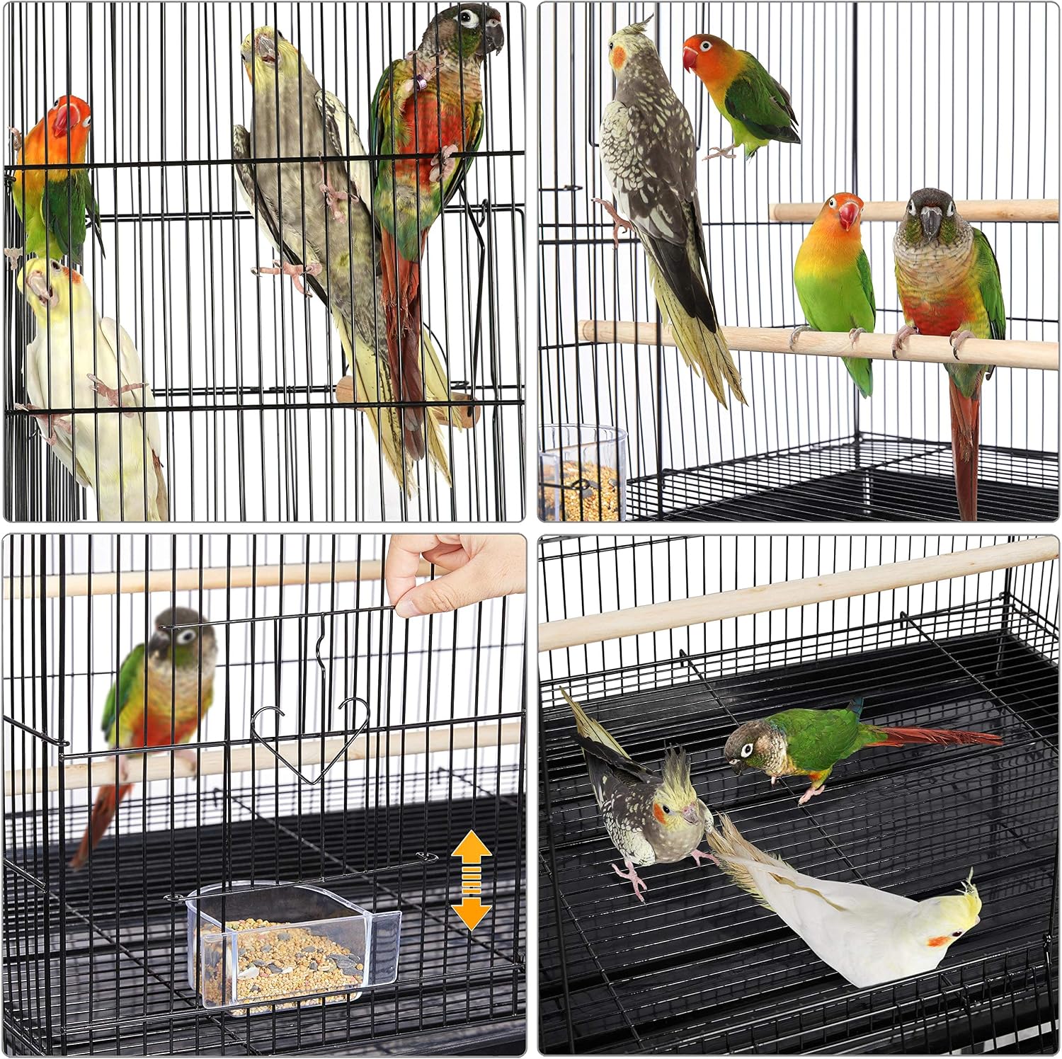 Yaheetech Pack of 2 Stackable Rectangle Breeding Flight Parakeet Bird Cage for Finches Budgies Cockatiels Conures Lovebirds Canaries Parrots