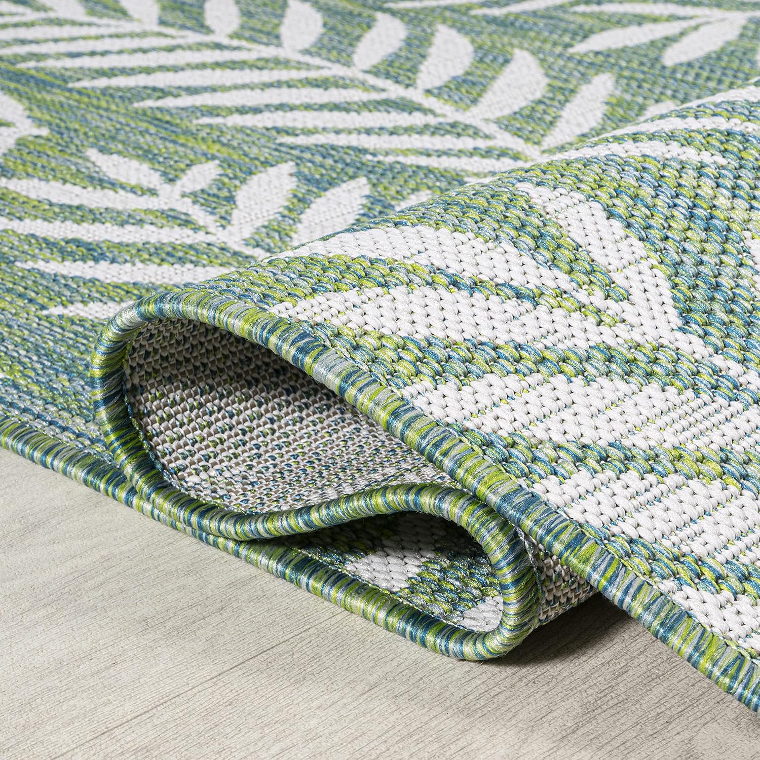 JONATHAN Y Palm Frond Indoor Outdoor Area Rug 3X5 Navy/Ivory, Nevis for Backyard, Patio, Porch, Easy-Cleaning, High Traffic, Pet-Friendly